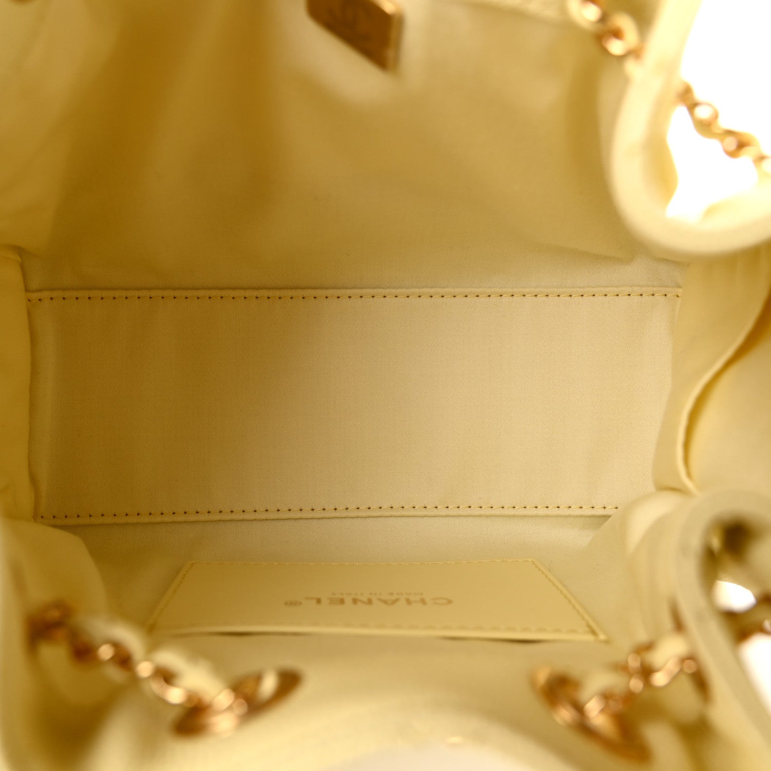 Caviar Quilted Mini Chanel 25 Handbag Light Yellow — view 5