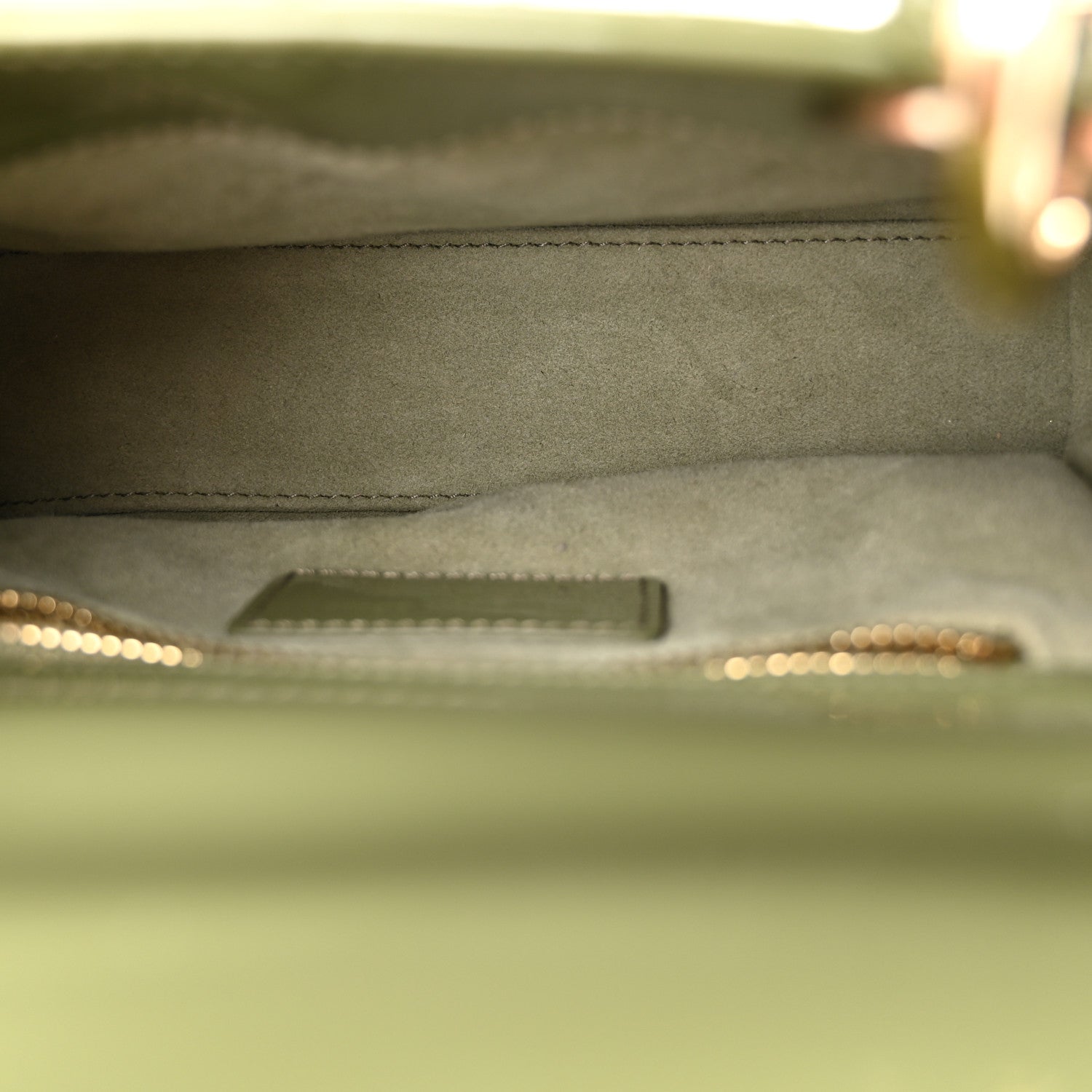 Patent Cannage Mini Lady Dior Dusty Green — view 5