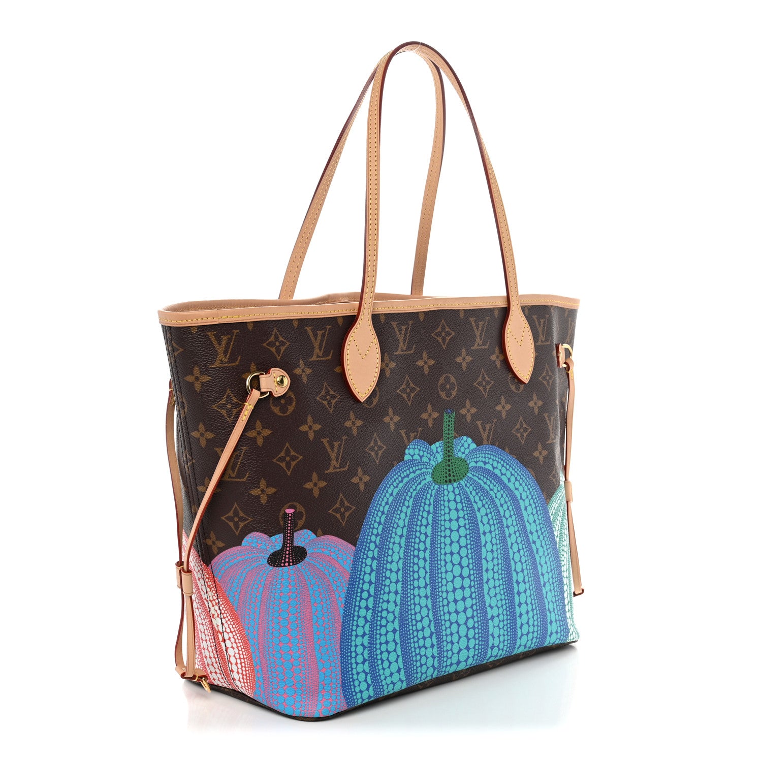 LV X YK Monogram Kusama Pumpkin Neverfull MM — view 4