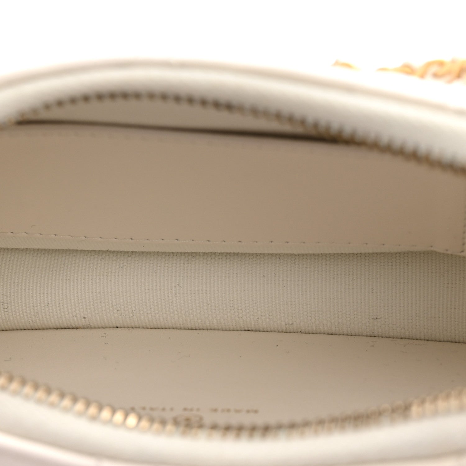Crumpled Calfskin Quilted Braided CC Small Hobo White — view 5