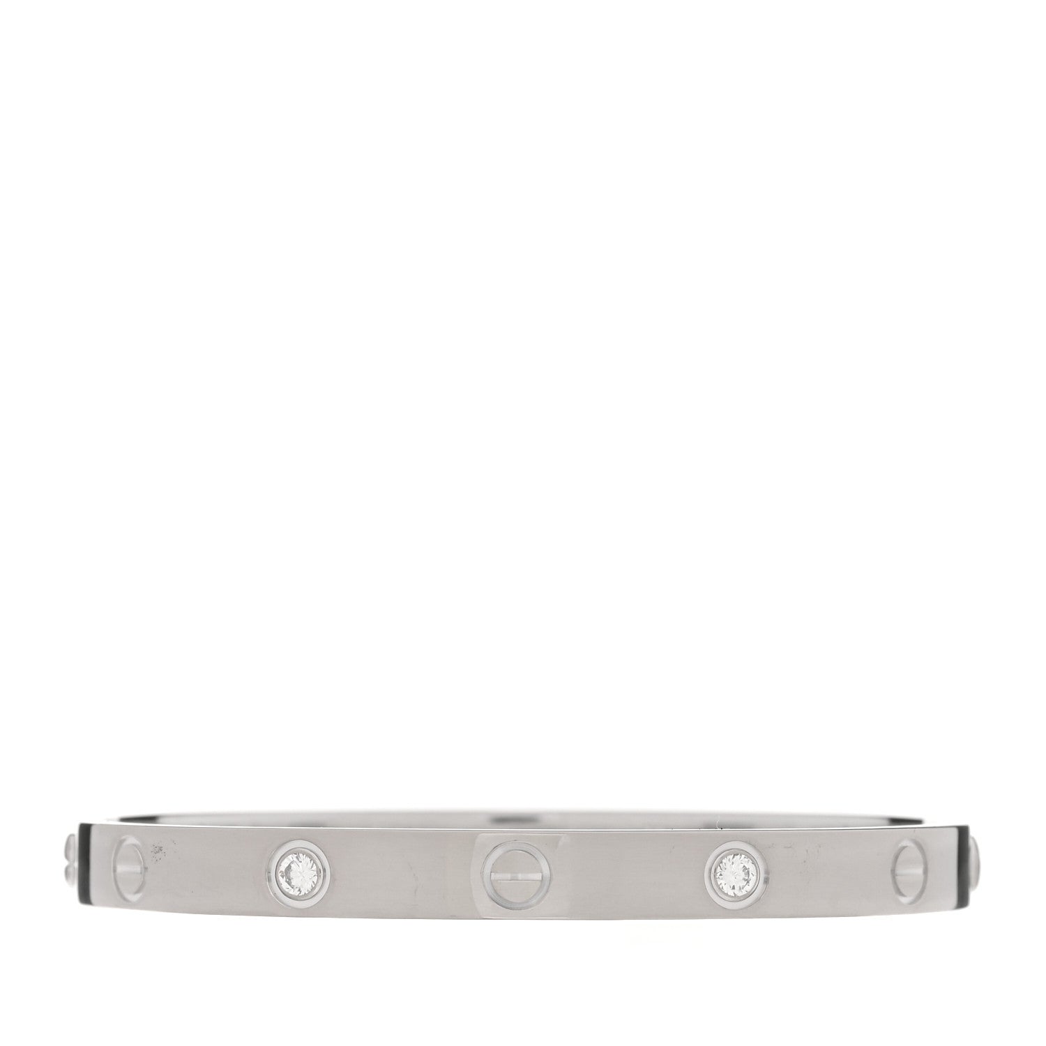 18K White Gold 4 Diamond Love Bracelet 17