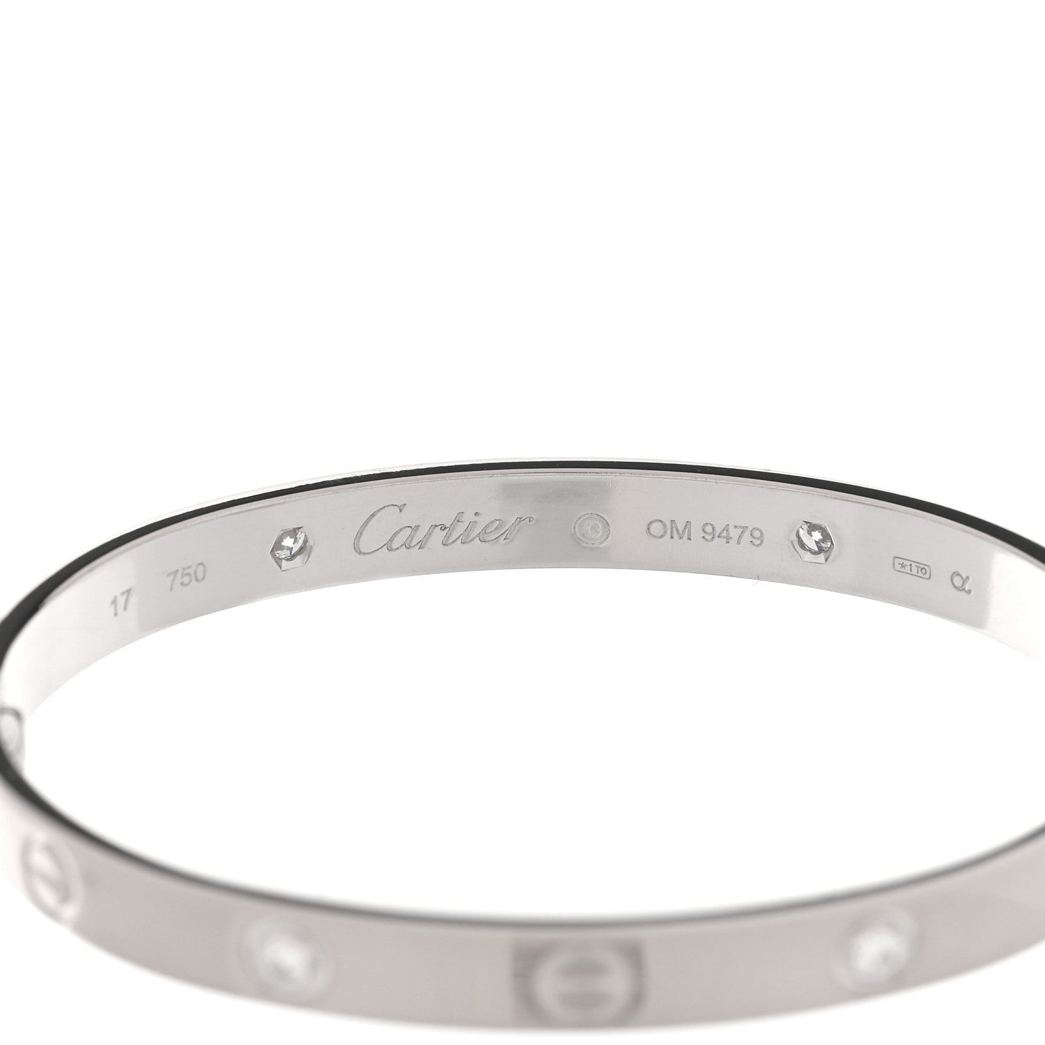 18K White Gold 4 Diamond Love Bracelet 17 — view 3