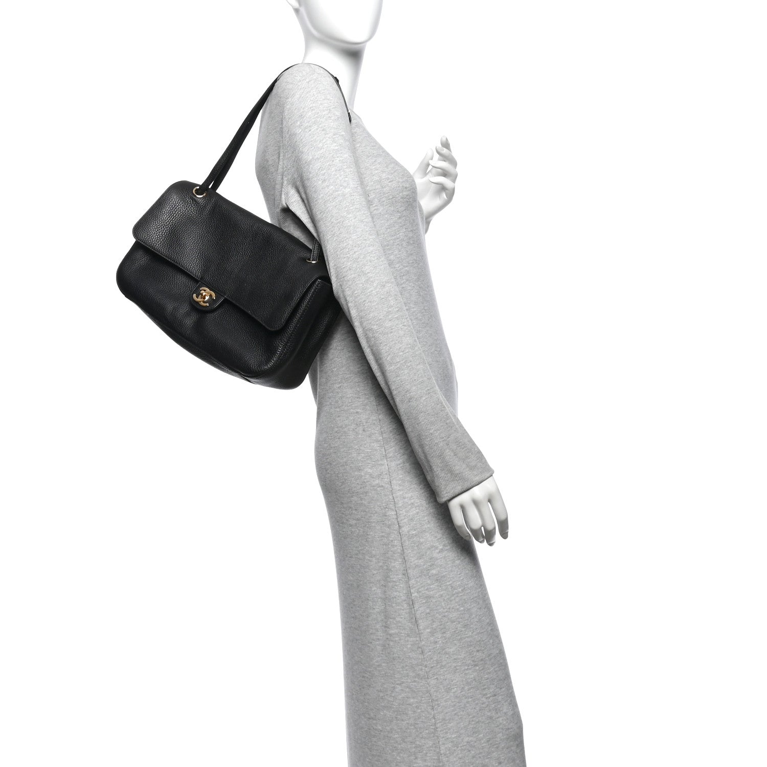 Grained Calfskin Small Souplissimo Maxi Flap Black — view 2