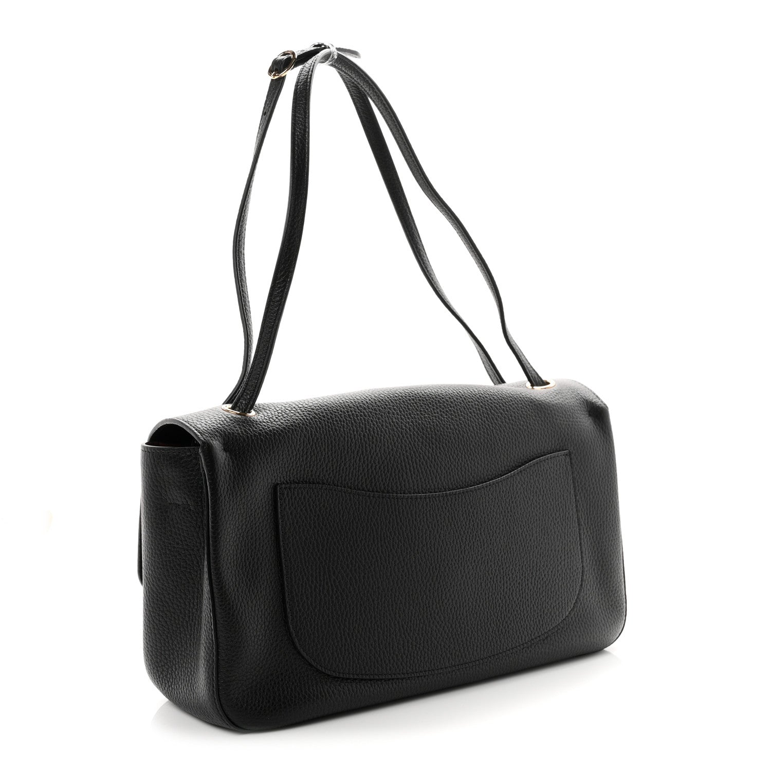 Grained Calfskin Small Souplissimo Maxi Flap Black — view 3