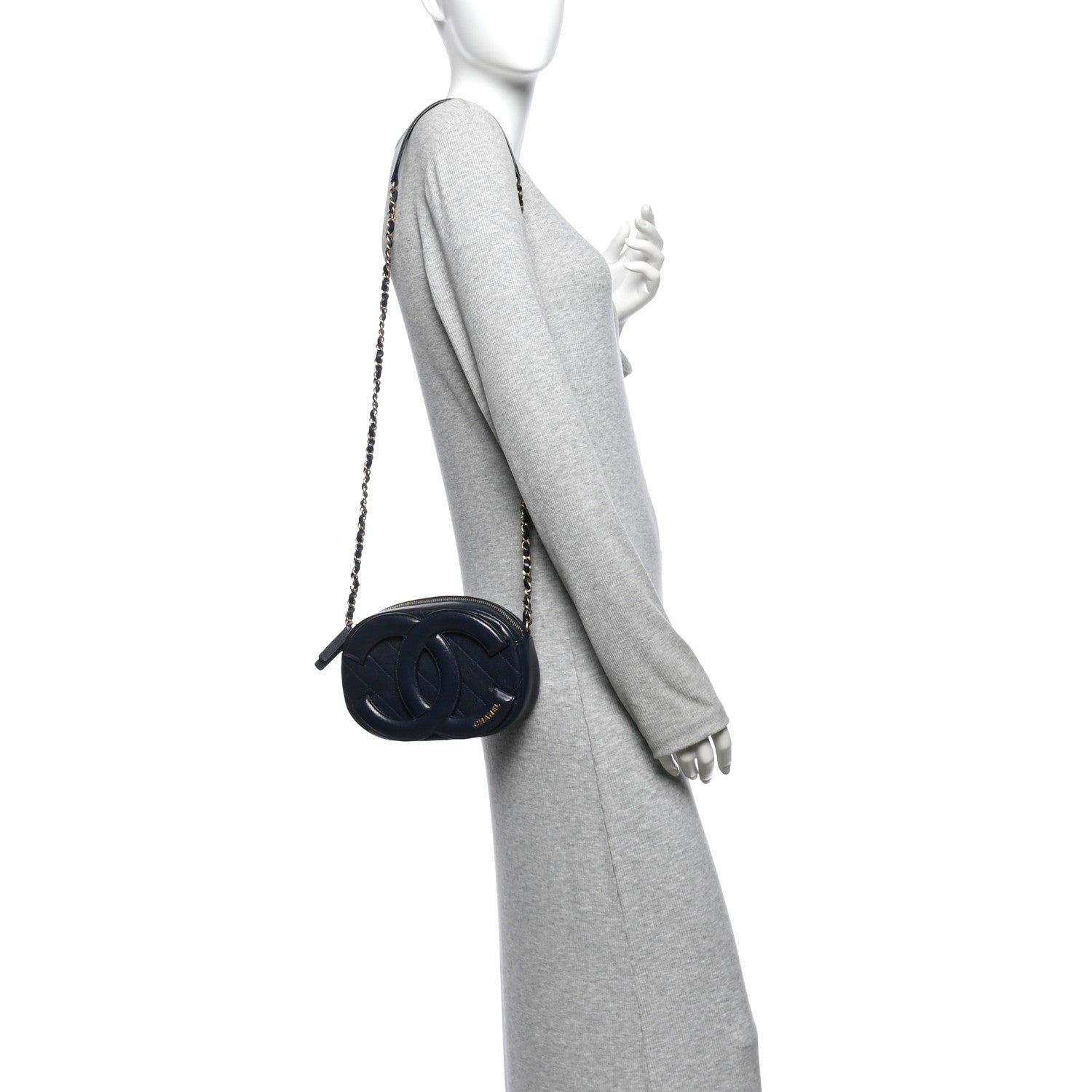 Lambskin Quilted Coco Midnight Camera Case Navy — view 2