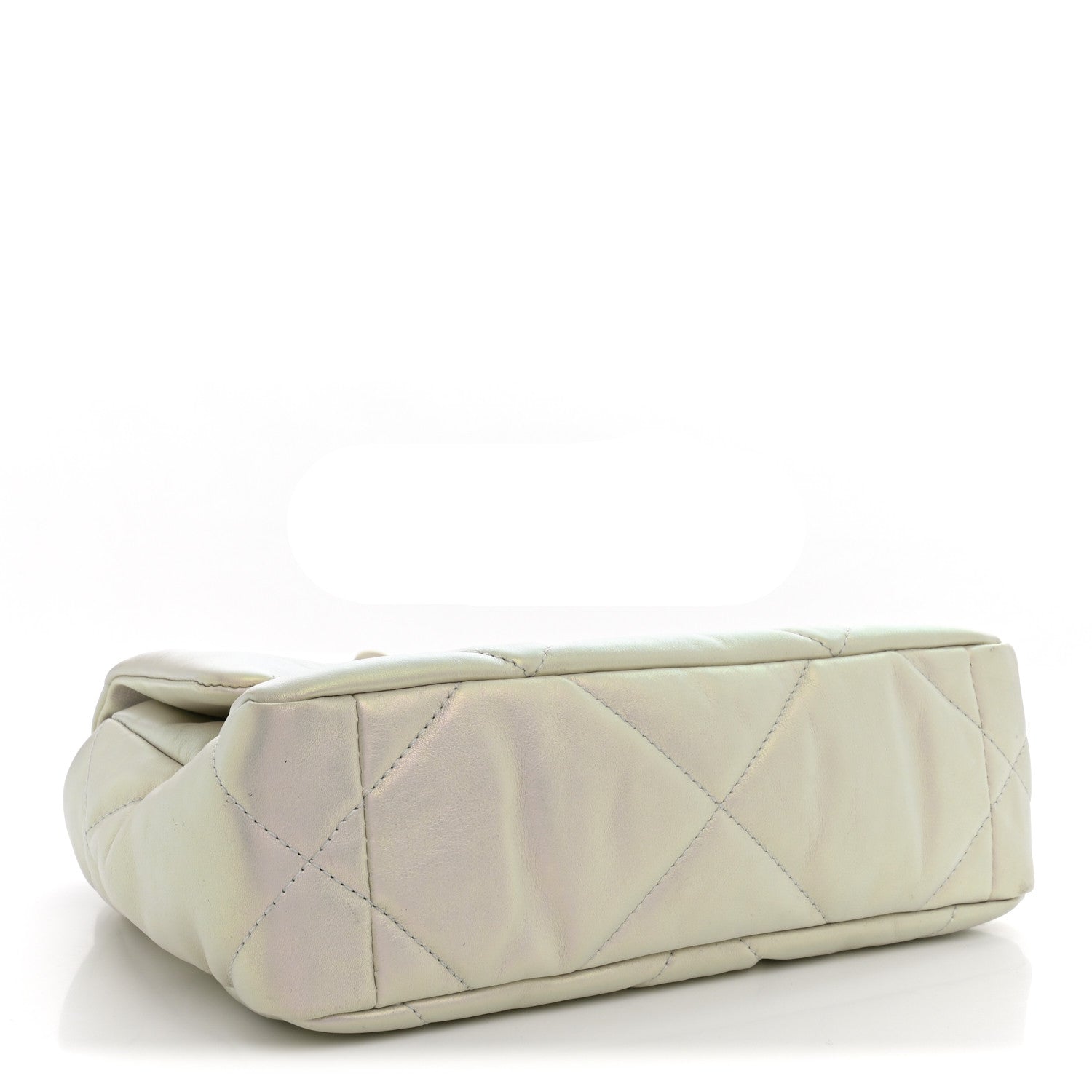 Iridescent Calfskin Quilted Medium Chanel 19 Flap White — view 4