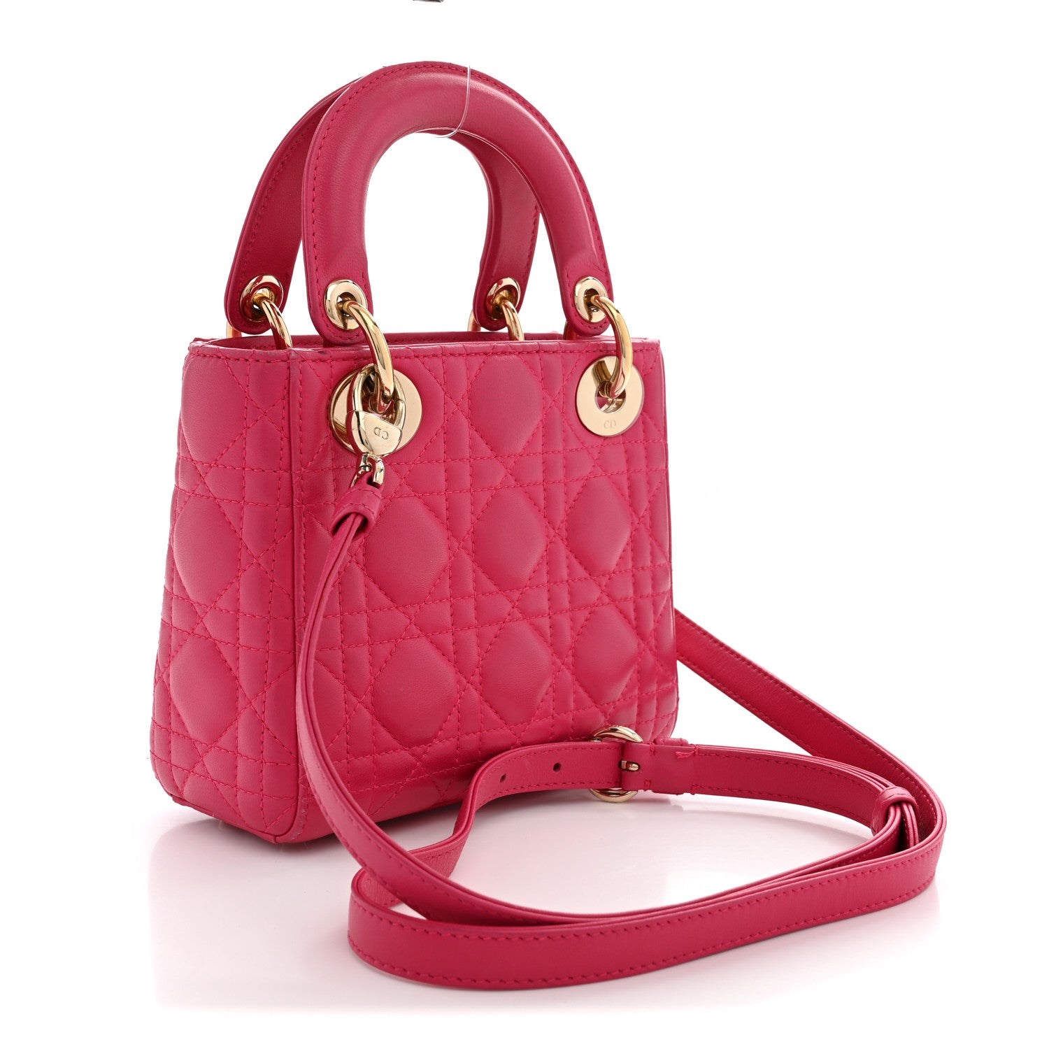 Lambskin Cannage Mini Lady Dior Pink — view 3