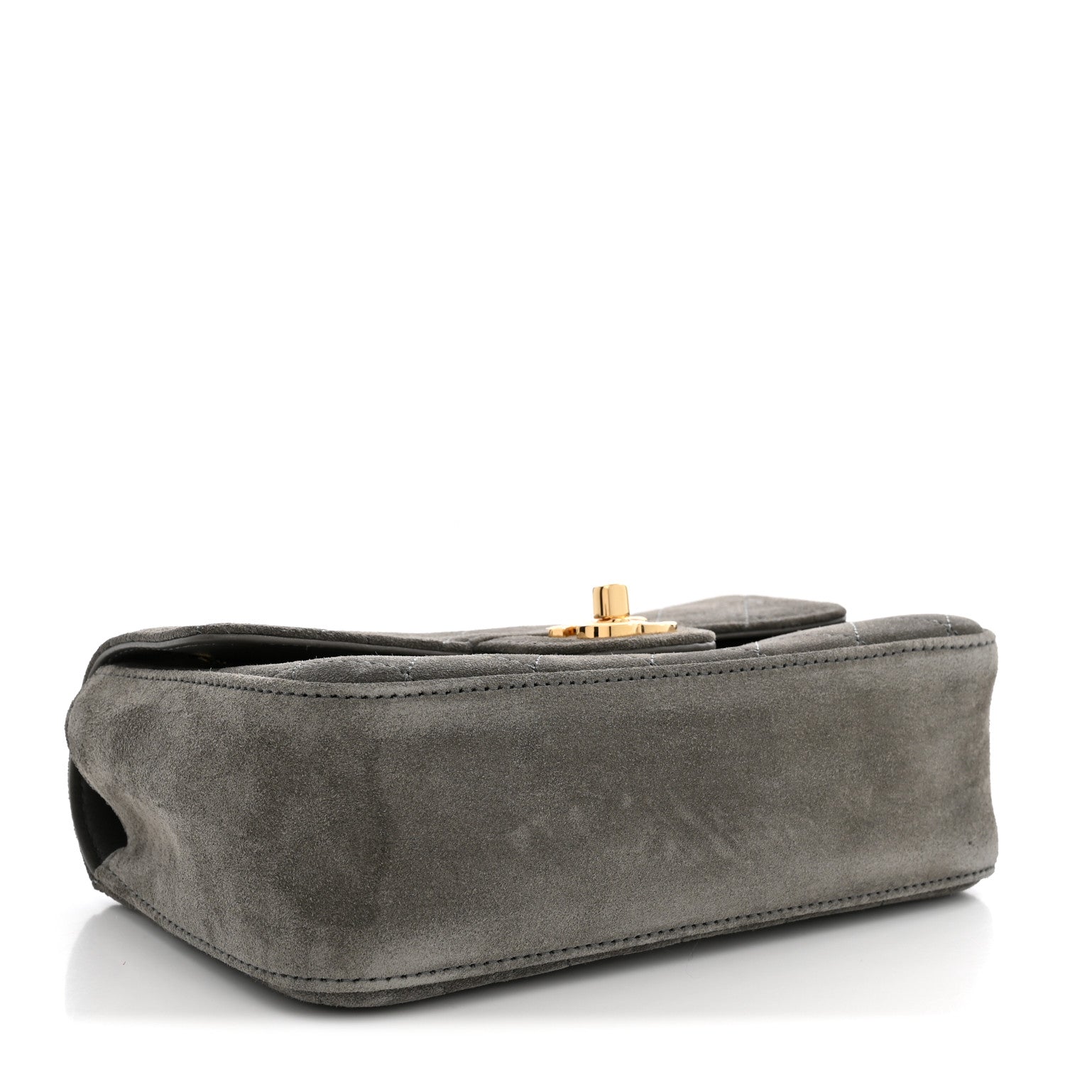 Suede Calfskin Mini Souplissimo Flap Dark Grey — view 4