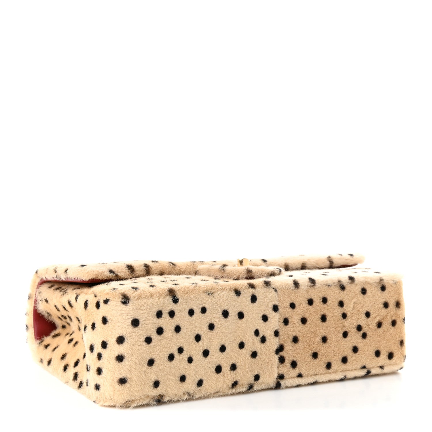 Pony Hair Cheetah Printed Creative Fabrics Flap Light Beige Black — view 4