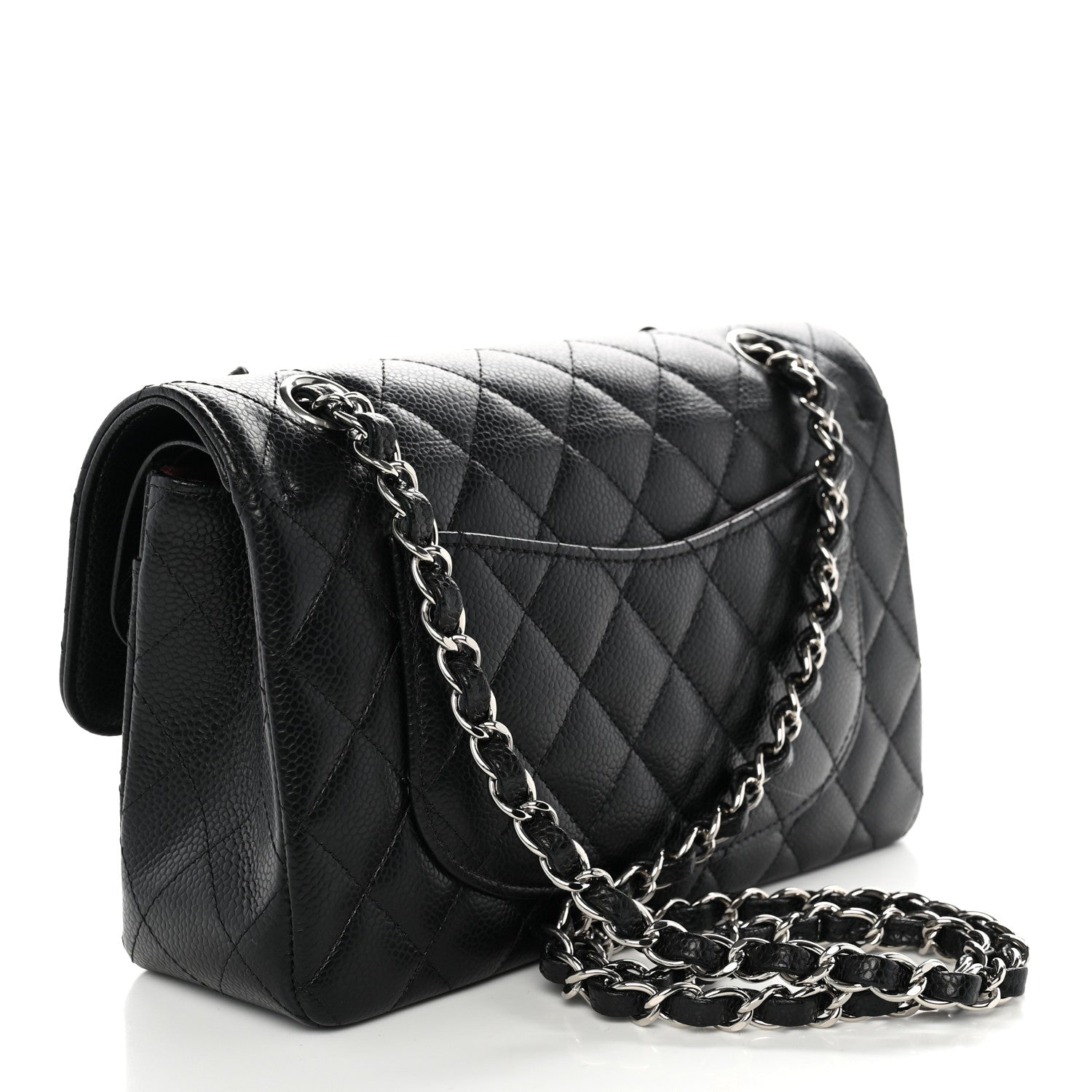 Caviar Quilted Small Double Flap Black — view 2