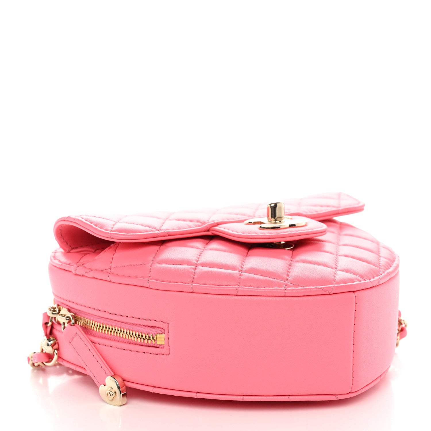 Lambskin Quilted CC In Love Heart Bag Pink — view 4