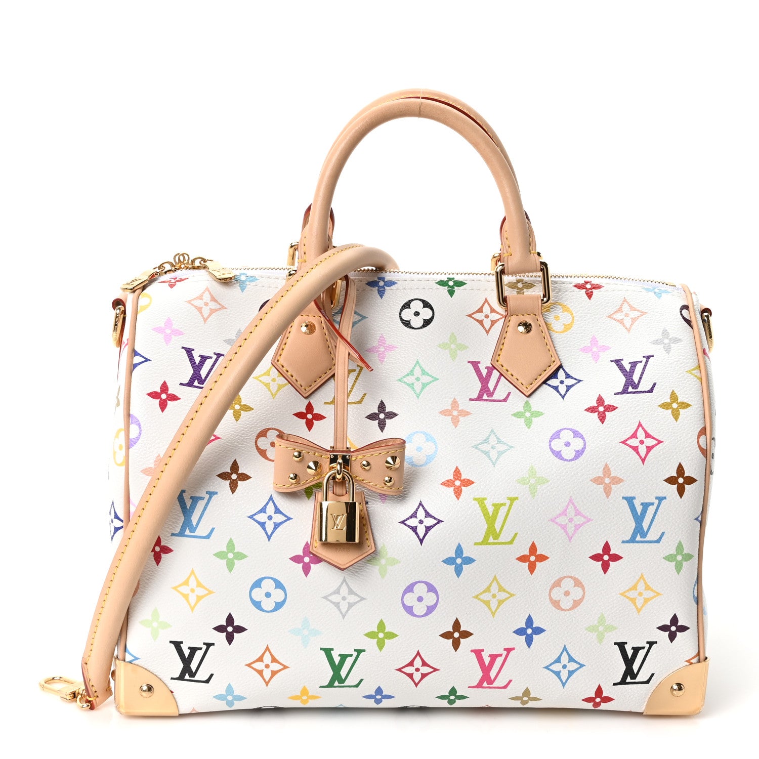 LV X TM Monogram Multicolor Speedy Soft 30 White