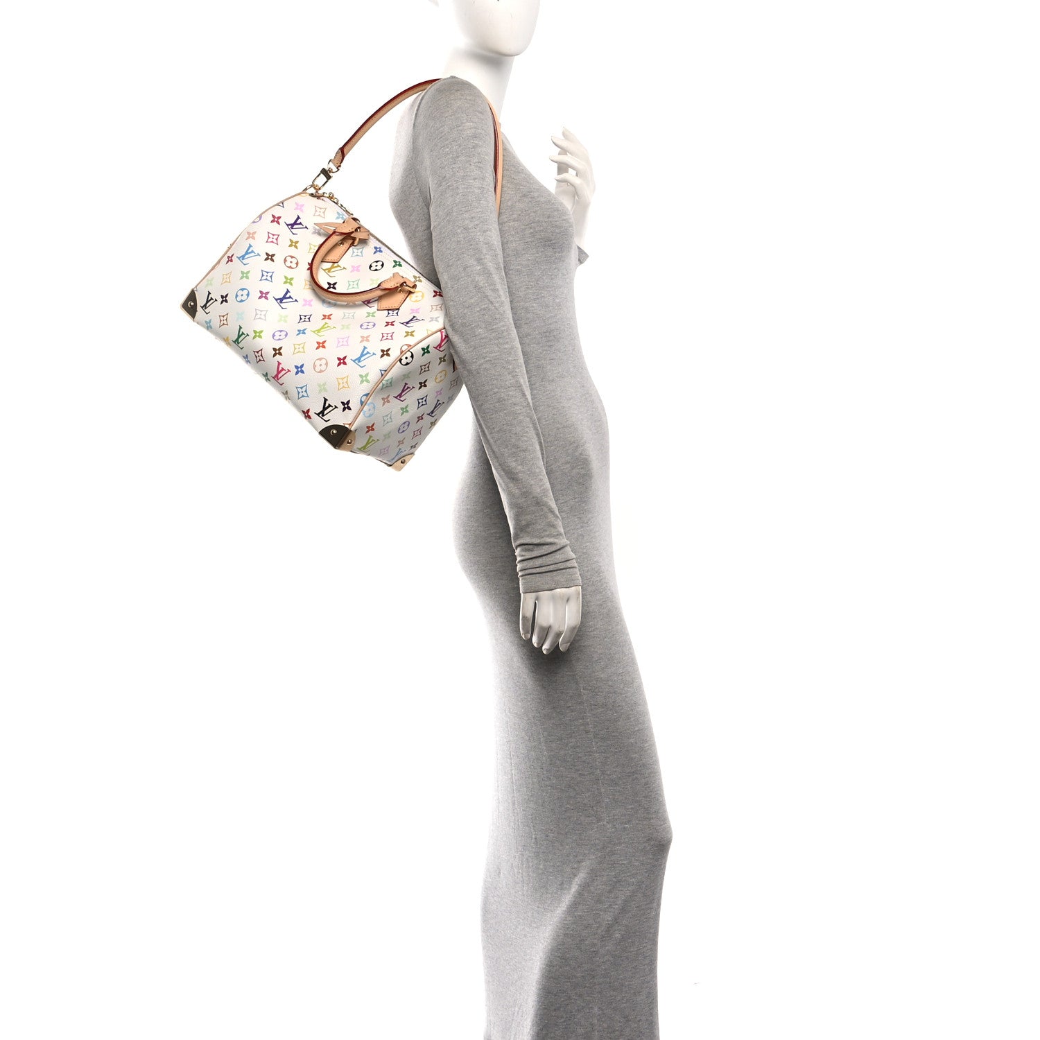 LV X TM Monogram Multicolor Speedy Soft 30 White — view 2