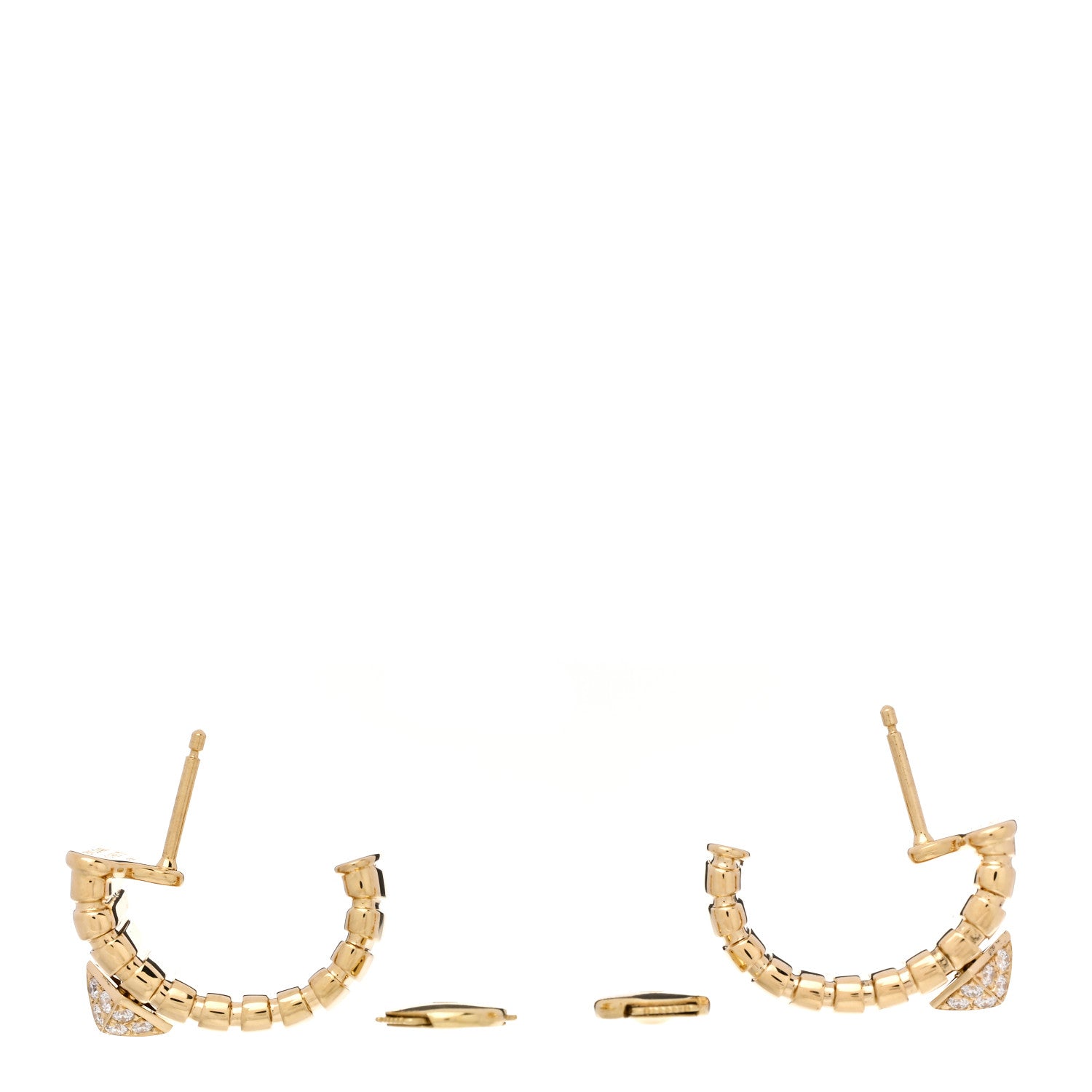 18K Yellow Gold Diamond Tubogas Earrings — view 3