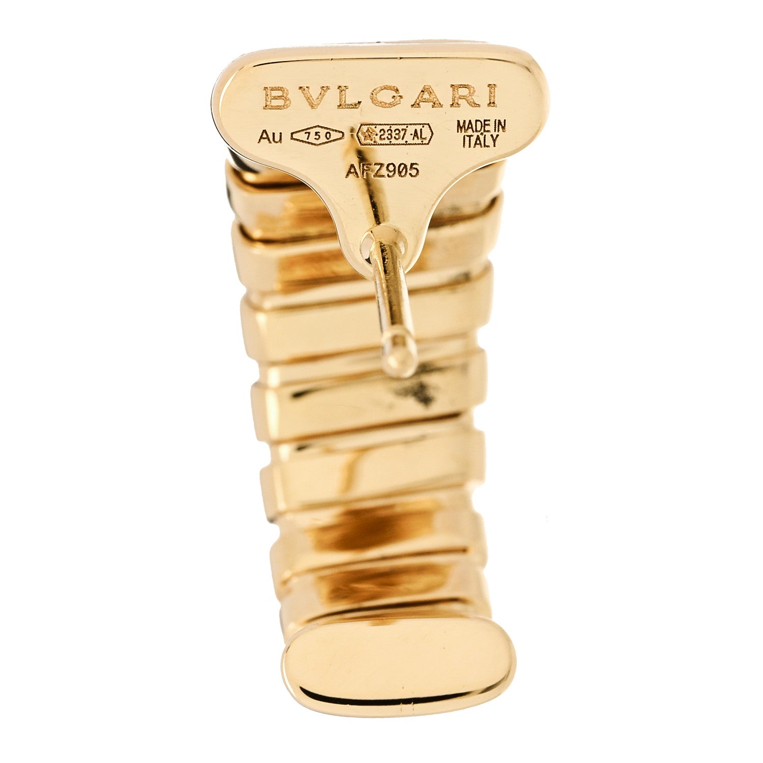 18K Yellow Gold Diamond Tubogas Earrings — view 4