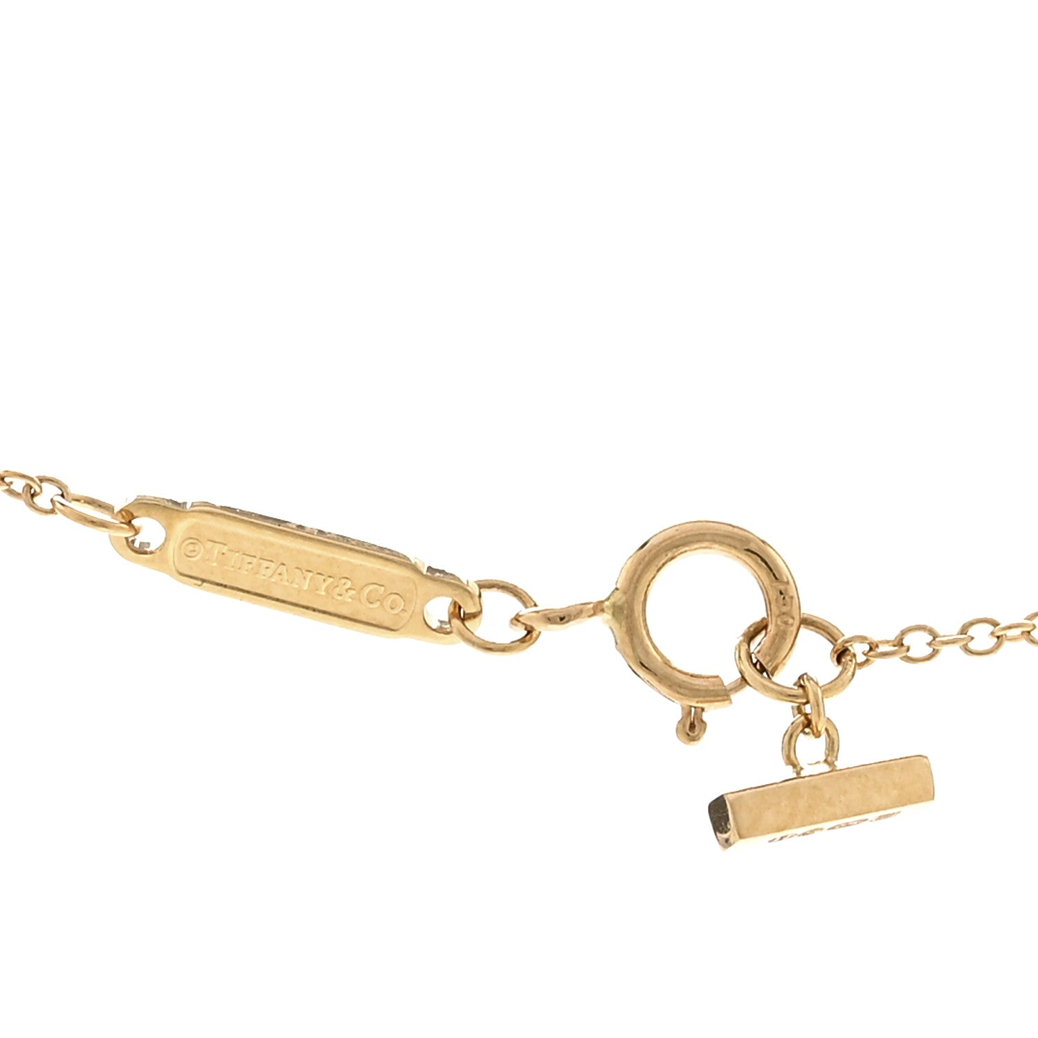 18K Yellow Gold Diamond Large T Smile Pendant Necklace — view 4