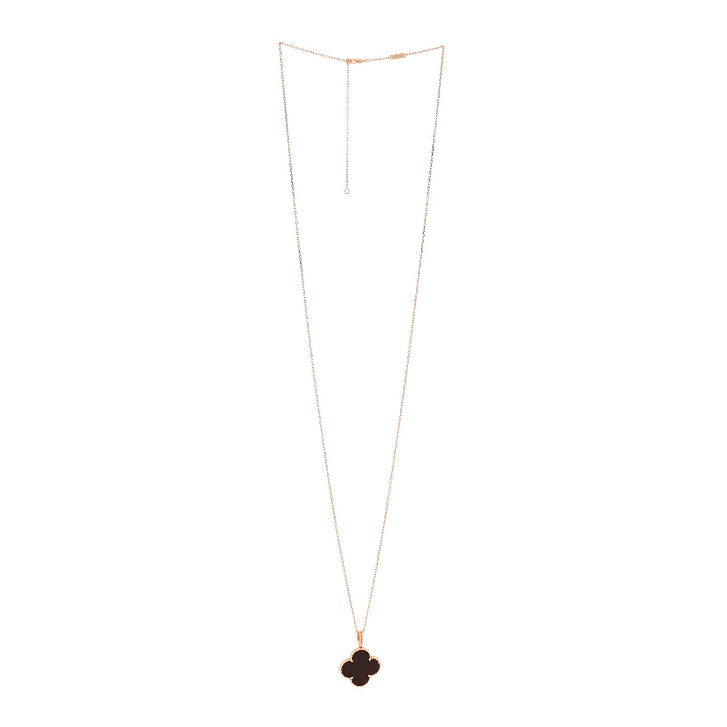 18K Rose Gold Letterwood Magic Alhambra Long Necklace — view 3
