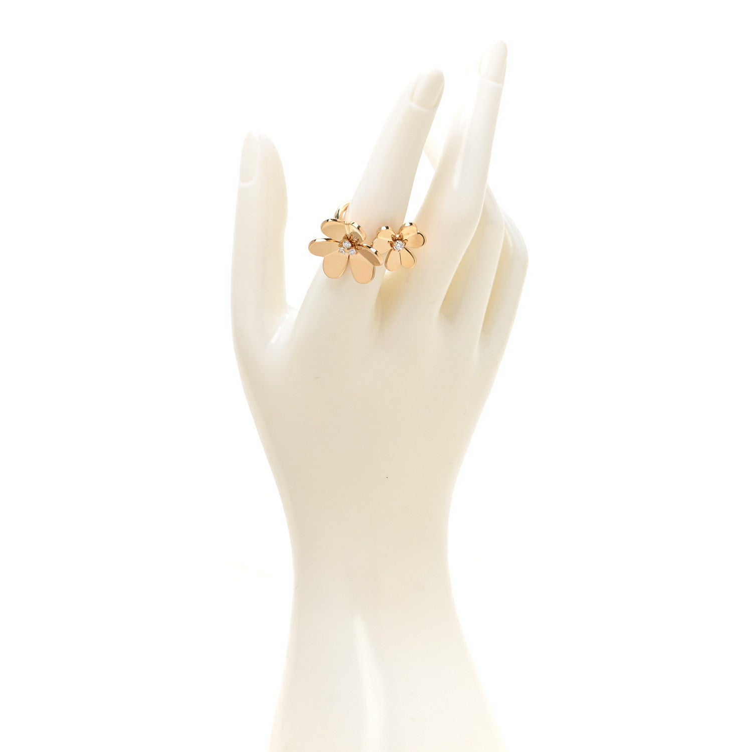 18K Yellow Gold Diamond Frivole Between The Finger Ring 51 5.75 — view 2