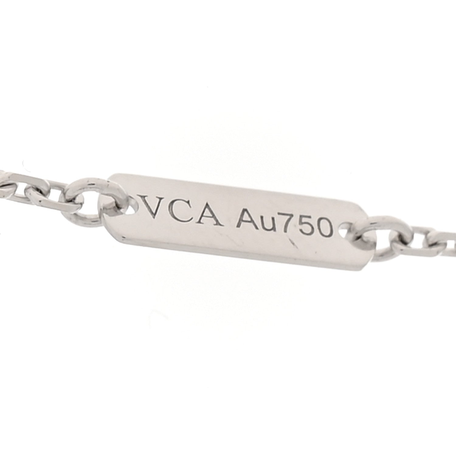 18K White Gold Diamond Vintage Alhambra Pendant Necklace — view 5