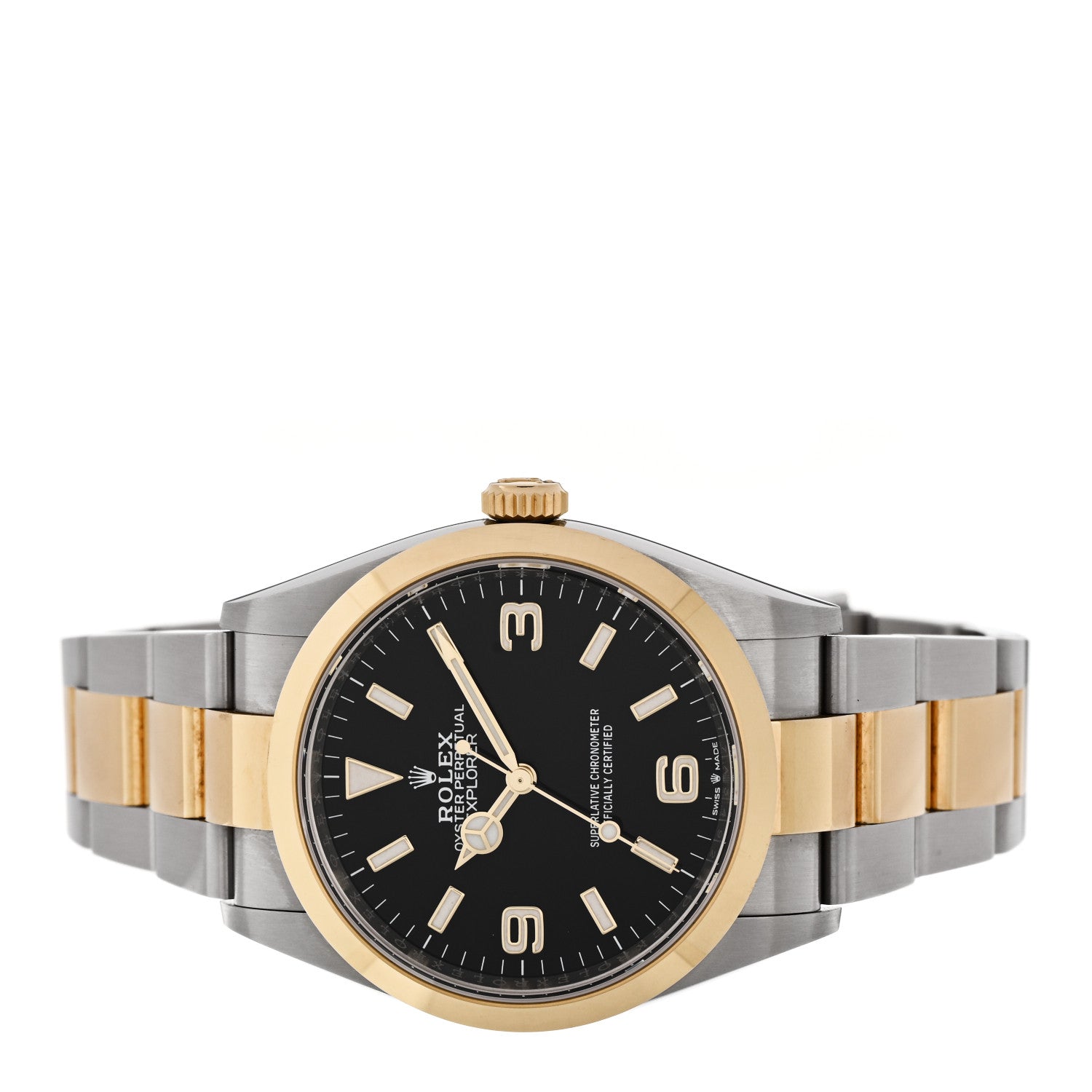 Stainless Steel 18K Yellow Gold 36mm Oyster Perpetual Explorer Watch Black 124273 — view 2