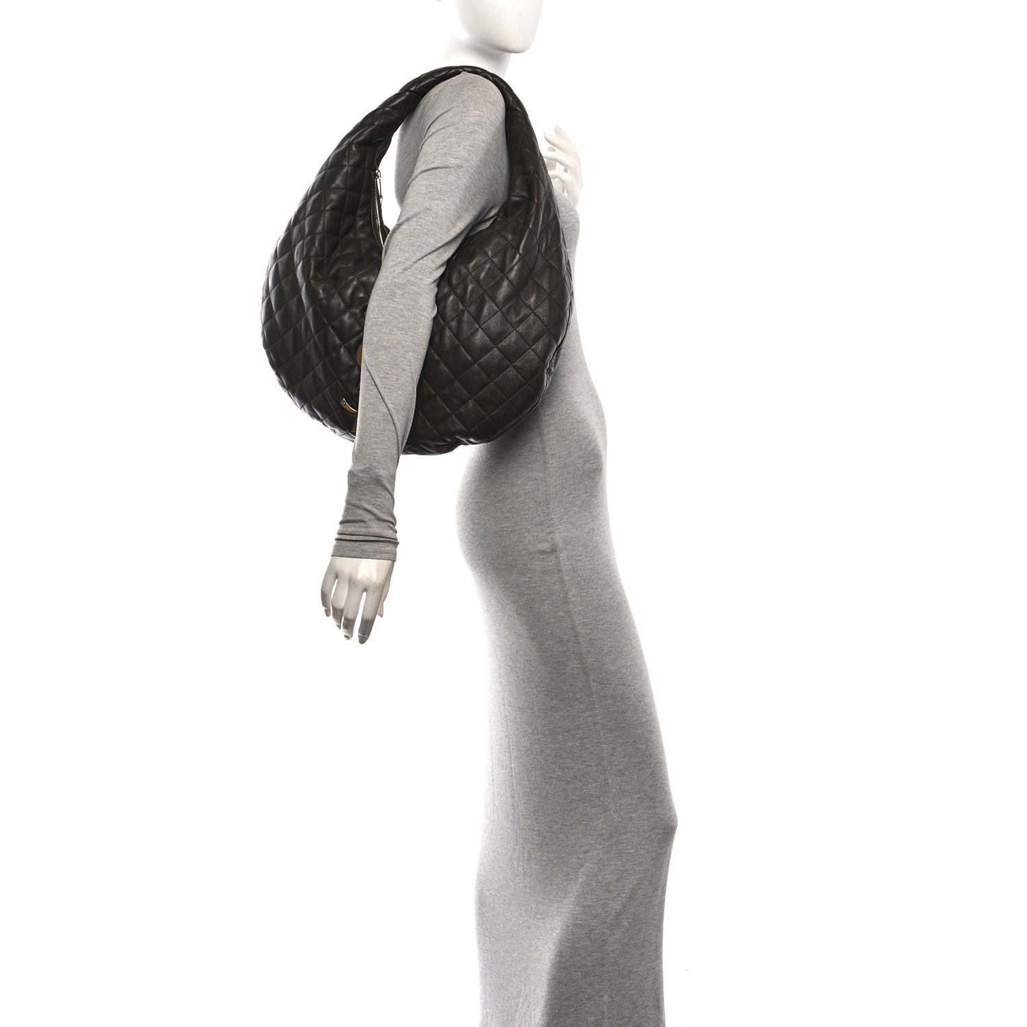 Lambskin Quilted Maxi Icare Shopping Hobo Light Musk — view 2