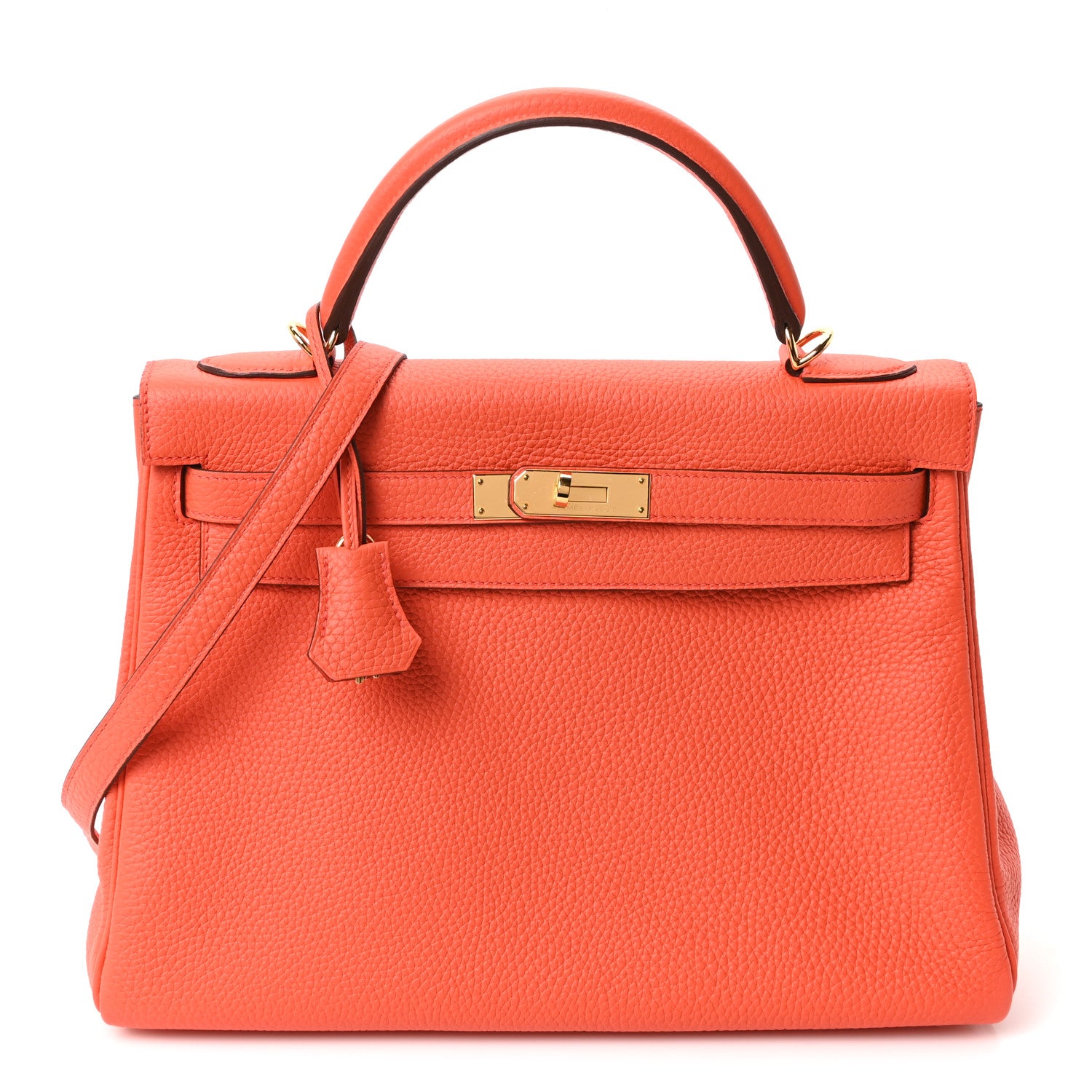 Togo Kelly Retourne 32 Orange Poppy