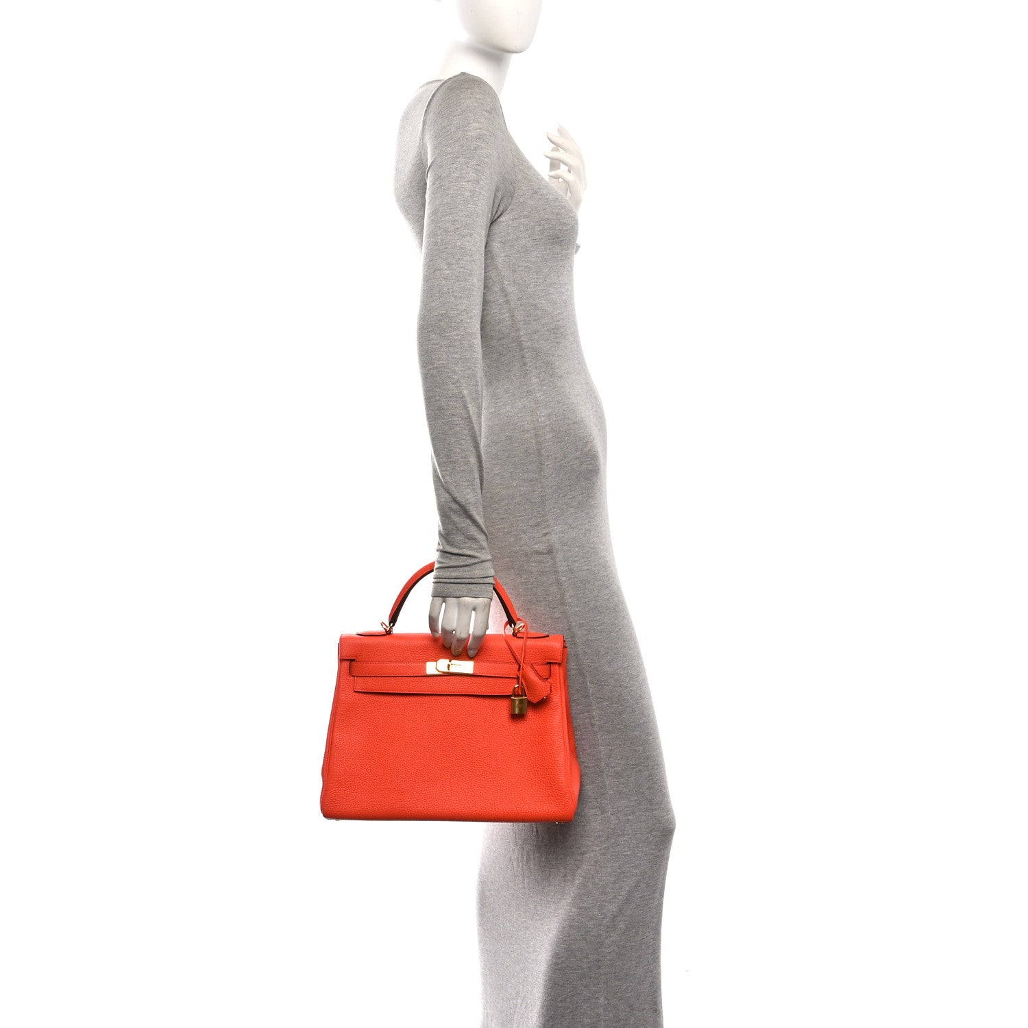 Togo Kelly Retourne 32 Orange Poppy — view 2