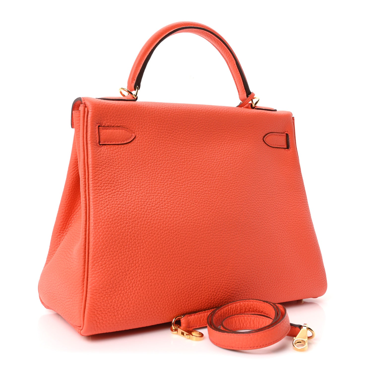 Togo Kelly Retourne 32 Orange Poppy — view 3