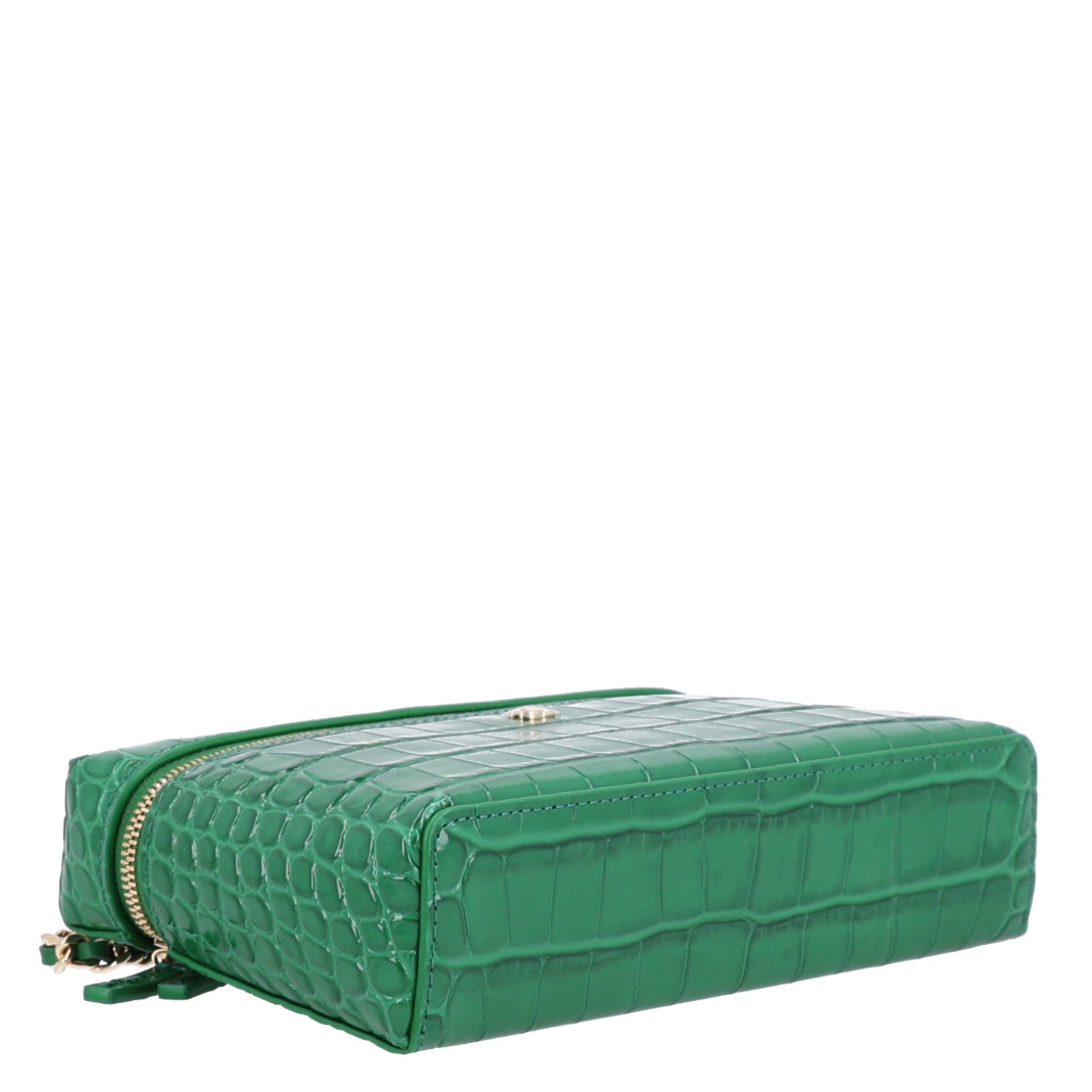 Calfskin Crocodile Embossed Crococo Exoticoco Vanity With Chain Green — view 4