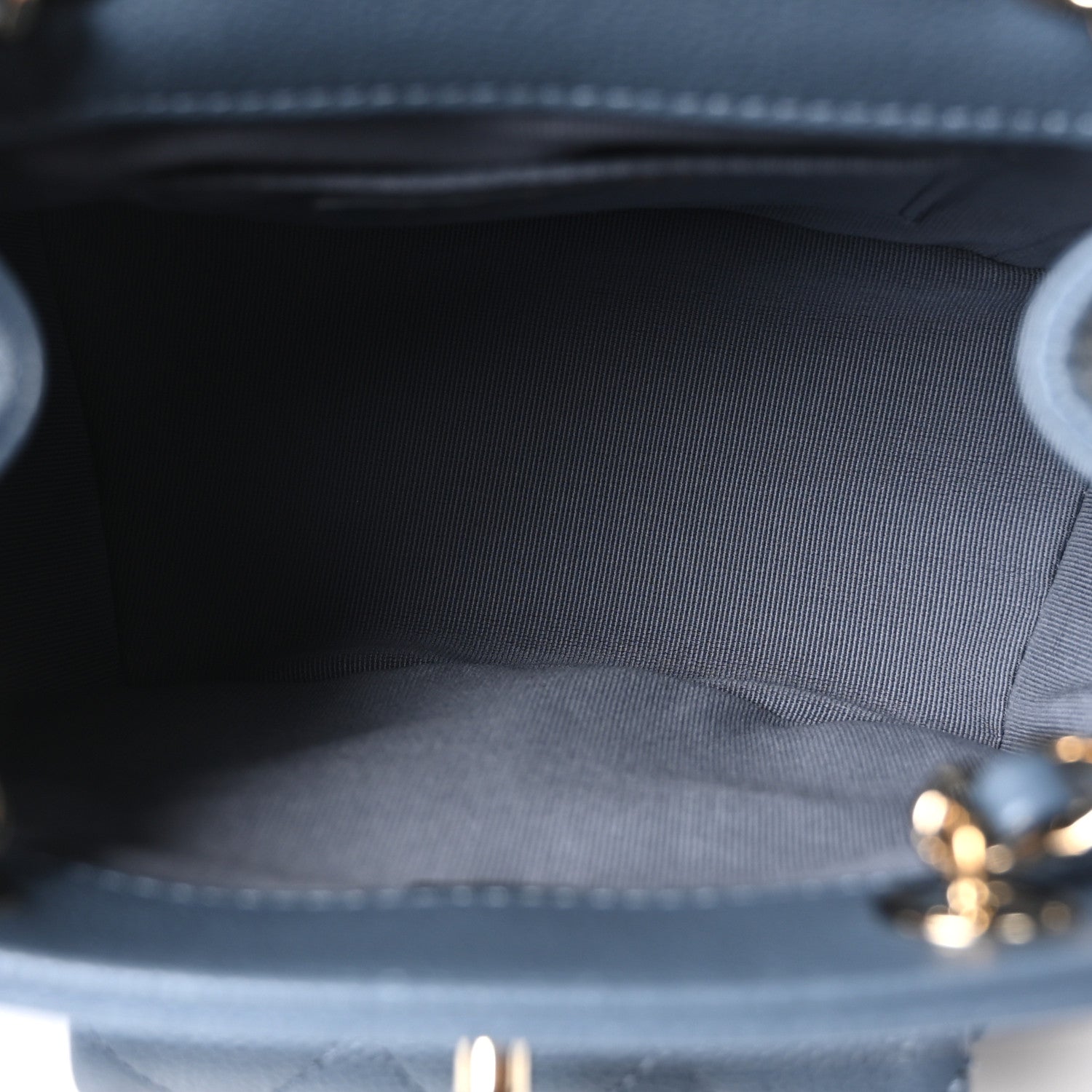 Shiny Caviar Quilted Small Cargo Duma Backpack Blue — view 5