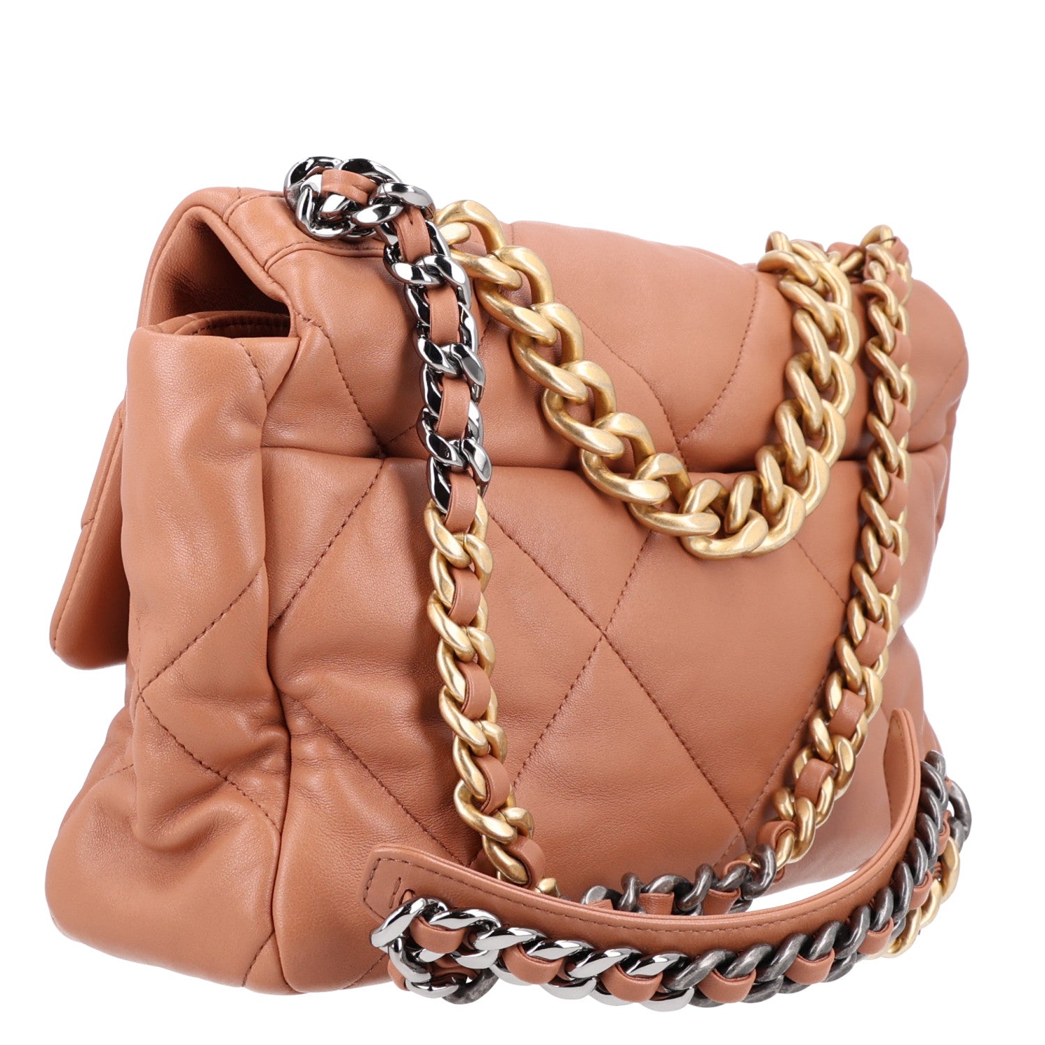 Lambskin Quilted Large Chanel 19 Flap Brown — view 3
