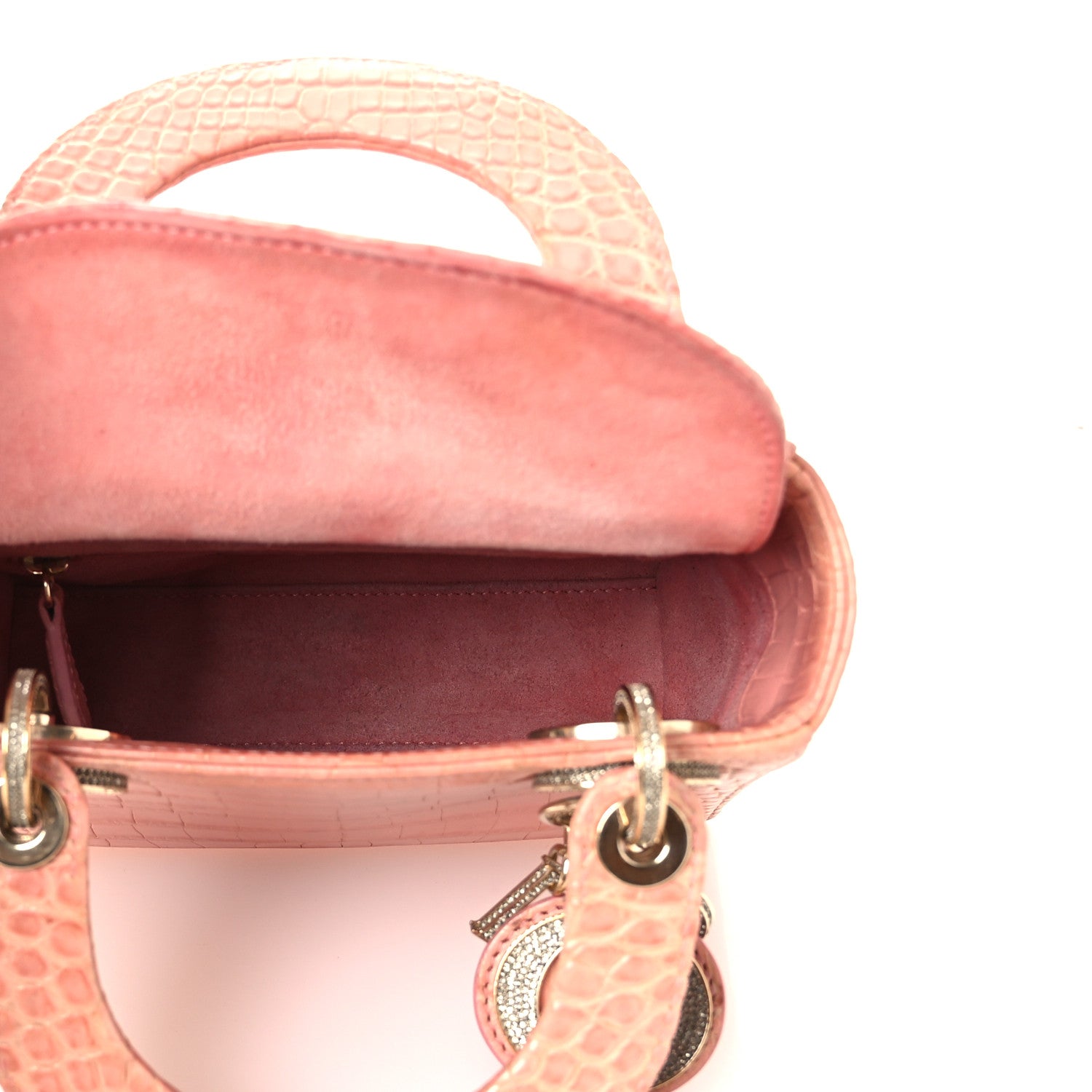 Alligator Crystal Mini Lady Dior Pink — view 5