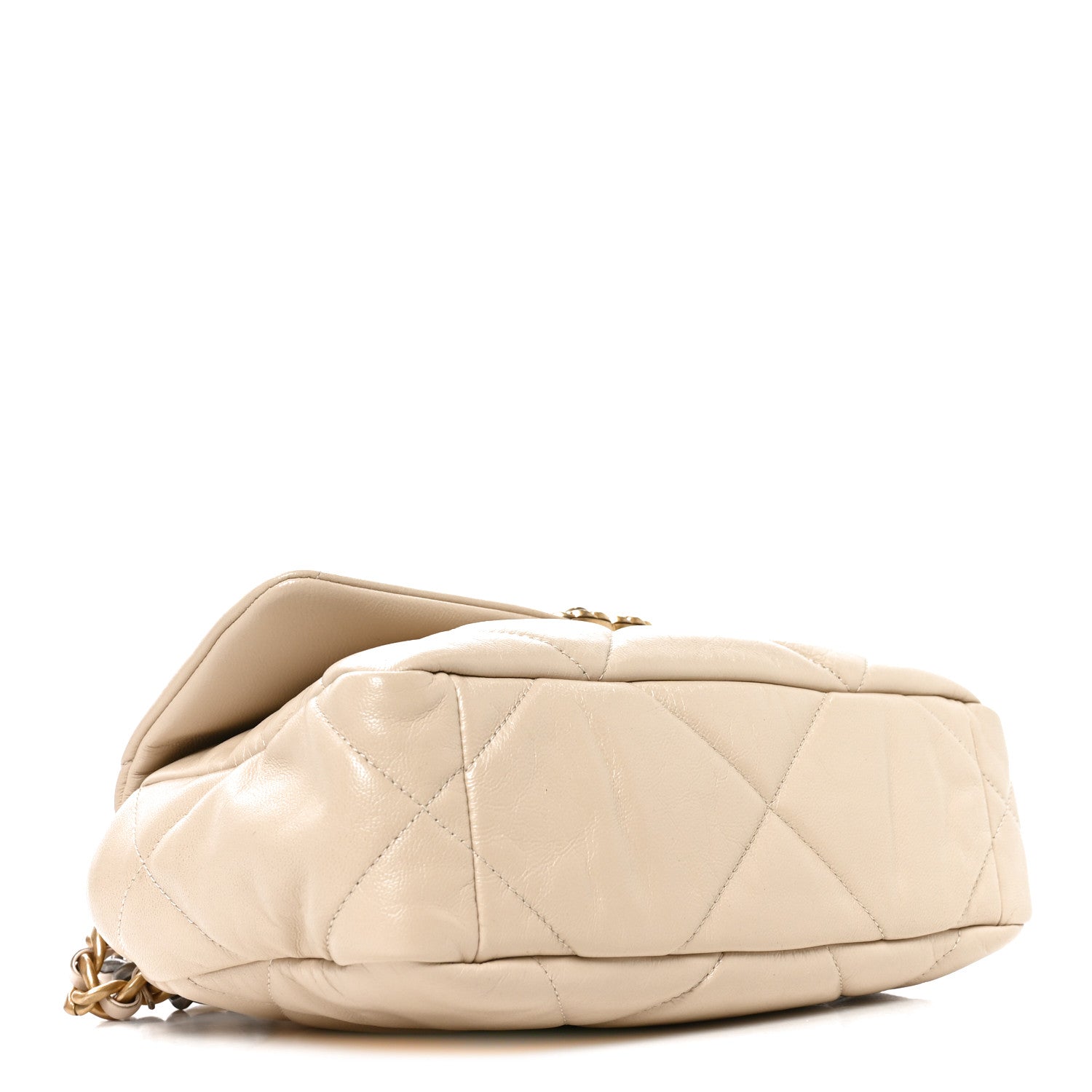 Goatskin Quilted Medium Chanel 19 Flap Light Beige — view 4