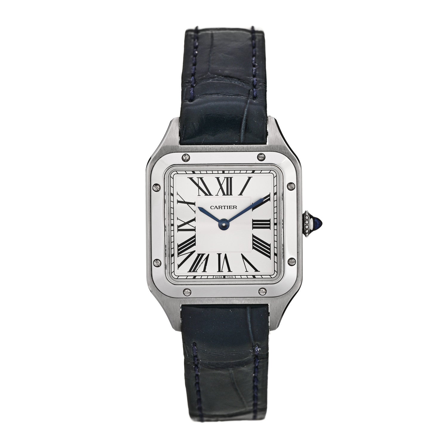 Stainless Steel Alligator 27.5mm Santos Dumont Quartz Watch