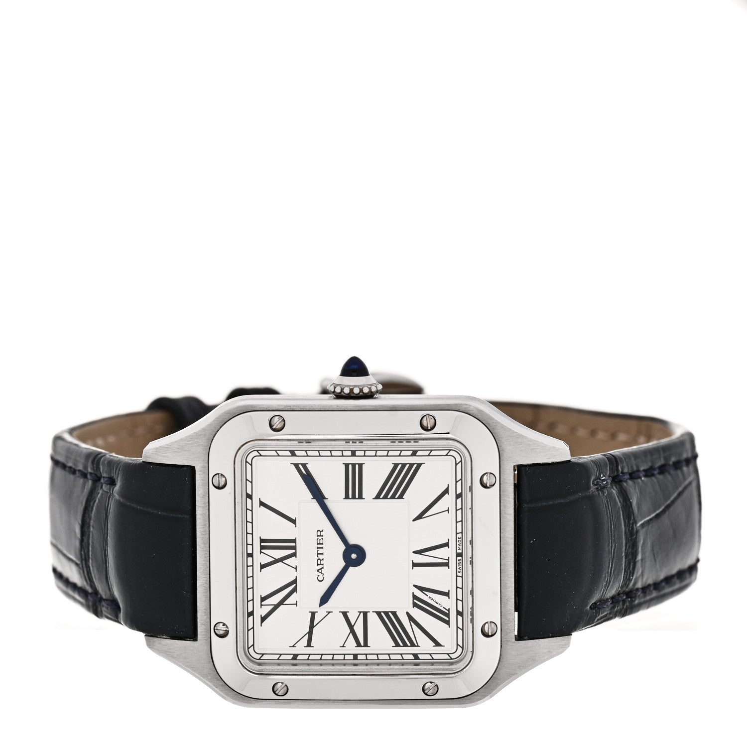 Stainless Steel Alligator 27.5mm Santos Dumont Quartz Watch — view 2
