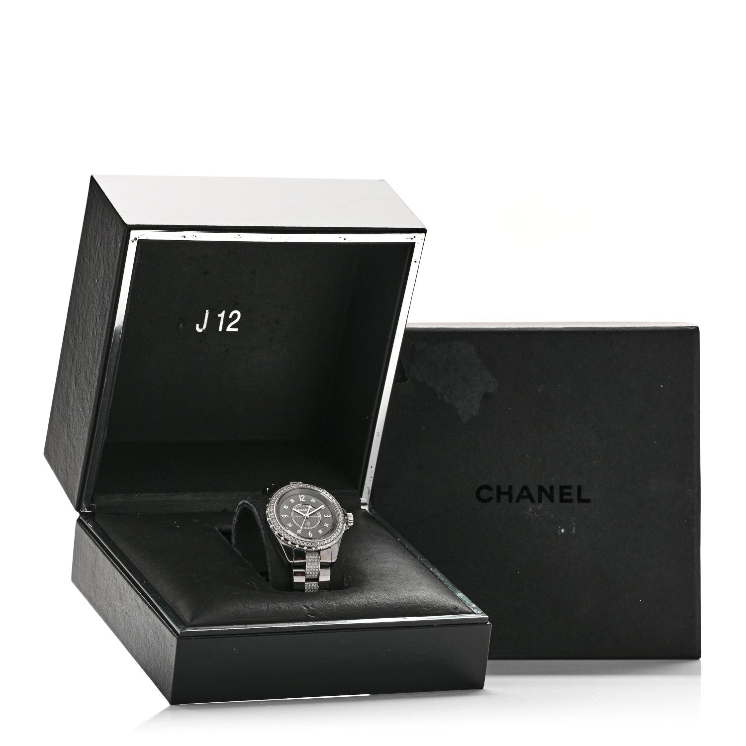 Stainless Steel Ceramic Diamond 33mm J12 Quartz Watch Grey — view 5