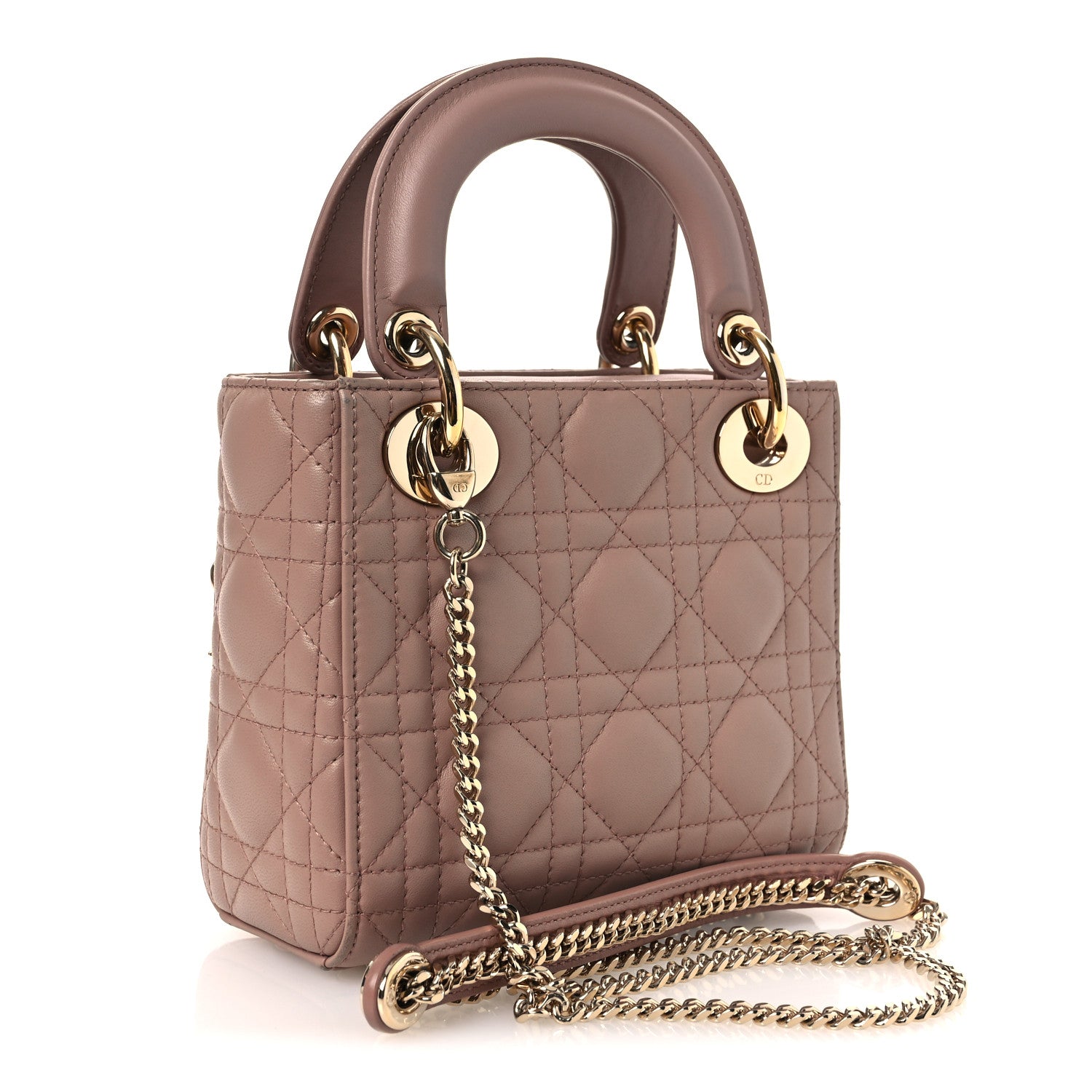 Lambskin Cannage Mini Lady Dior Blush — view 3