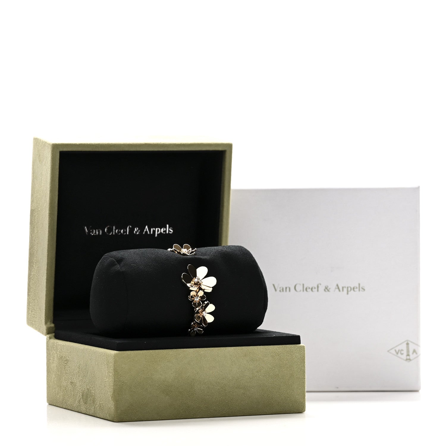 18K Yellow Gold Diamond Small Frivole 7 Flowers Bracelet S — view 4