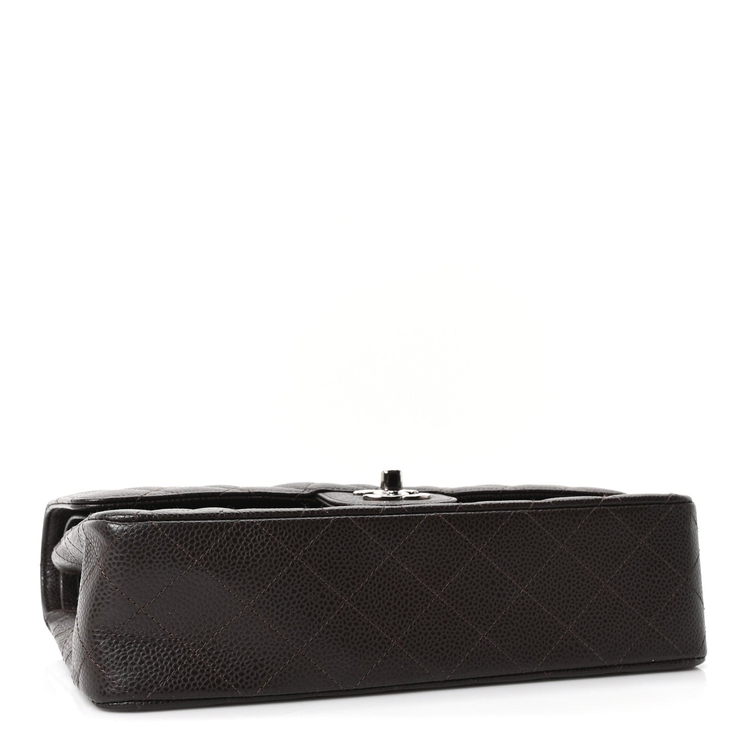 Caviar Quilted Medium Double Flap Brown — view 4