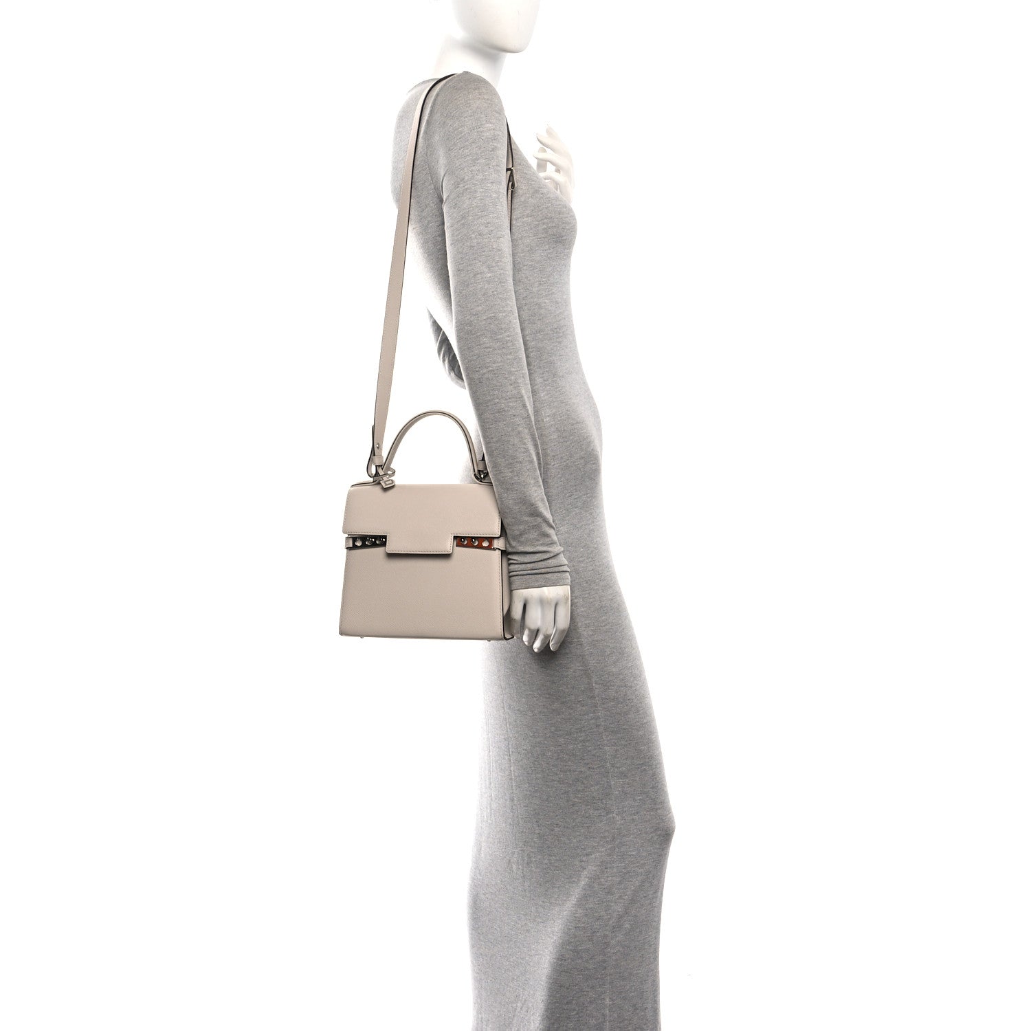 Alpina Calfskin Mini Tempete Satchel Griege — view 2