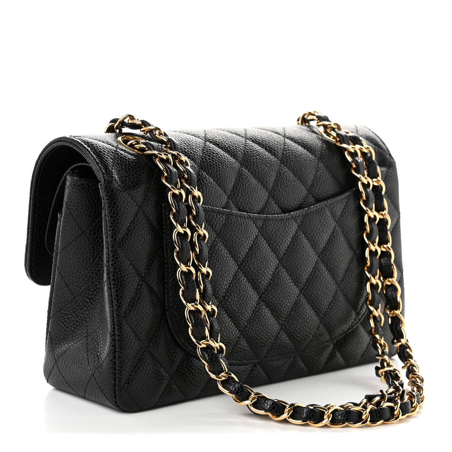 Caviar Quilted Small Double Flap Black — view 3