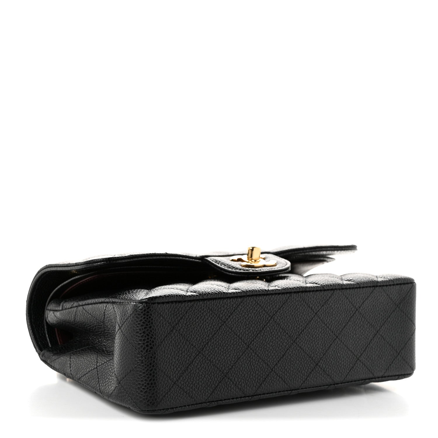 Caviar Quilted Small Double Flap Black — view 4