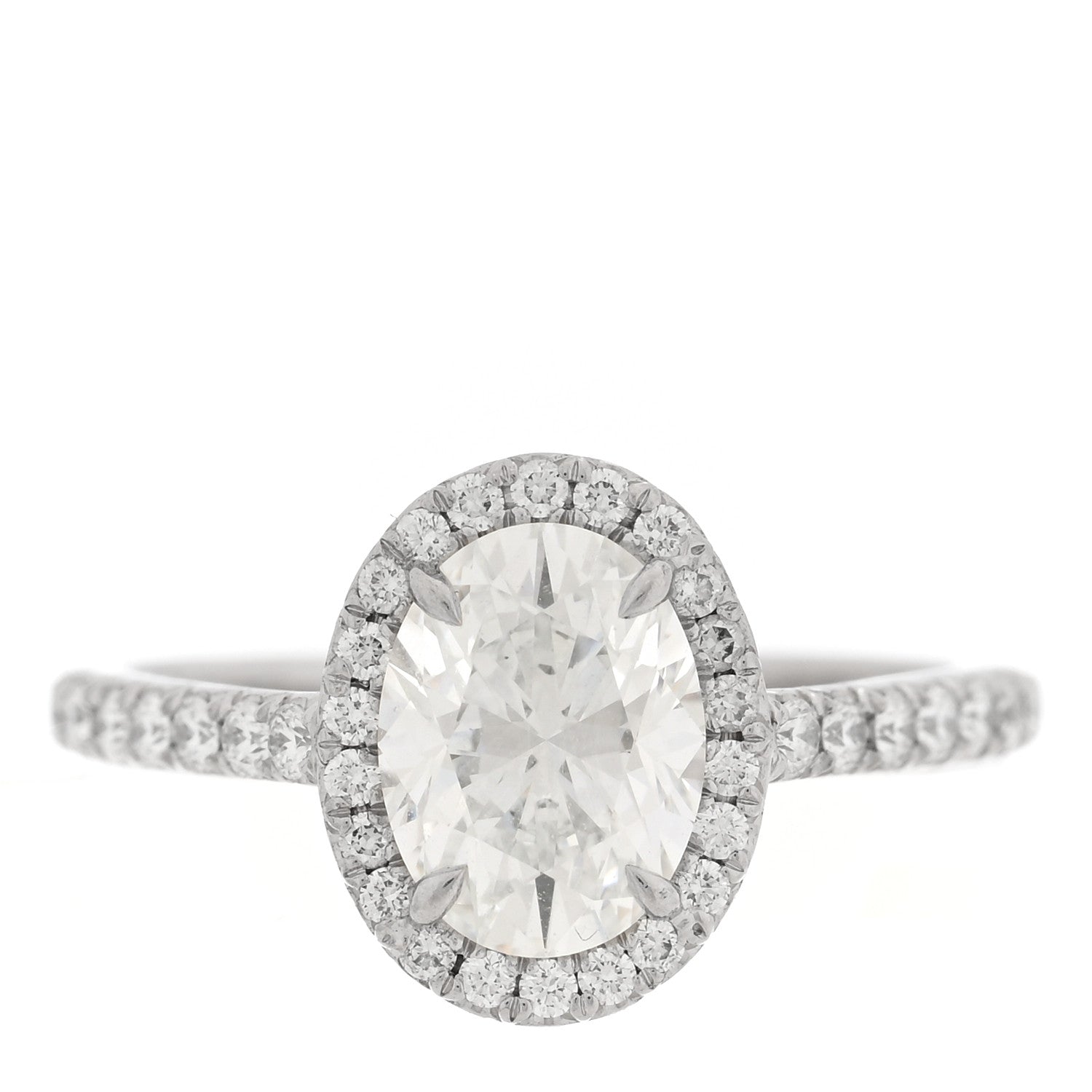 Platinum Diamond 1.06ct Soleste Oval Cut Halo Engagement Ring 46 3.75