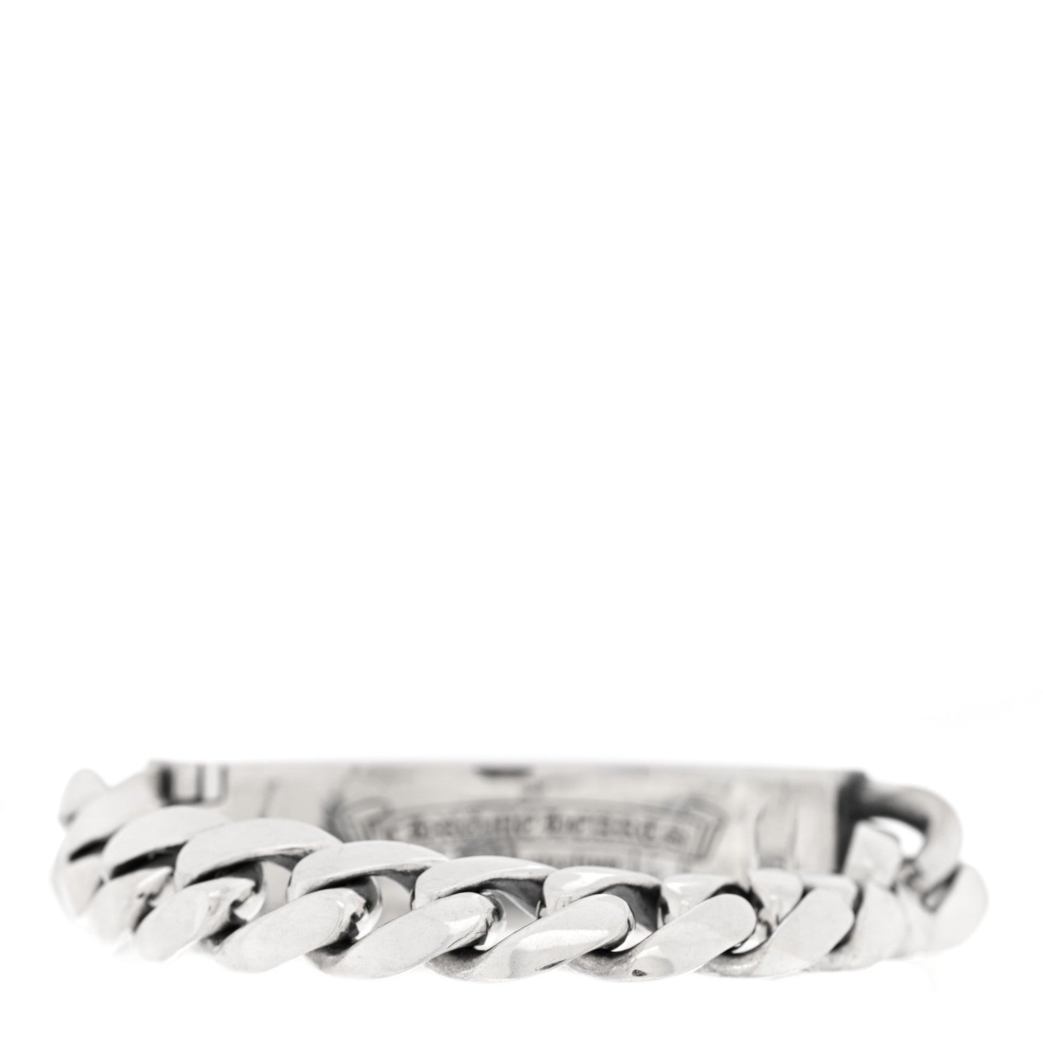 Sterling Silver Fck You Link Curb Chain Bracelet — view 2