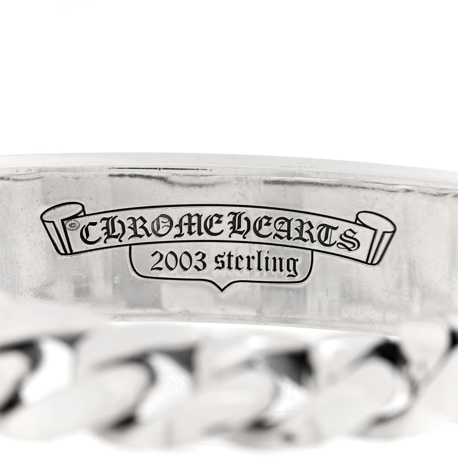 Sterling Silver Fck You Link Curb Chain Bracelet — view 3