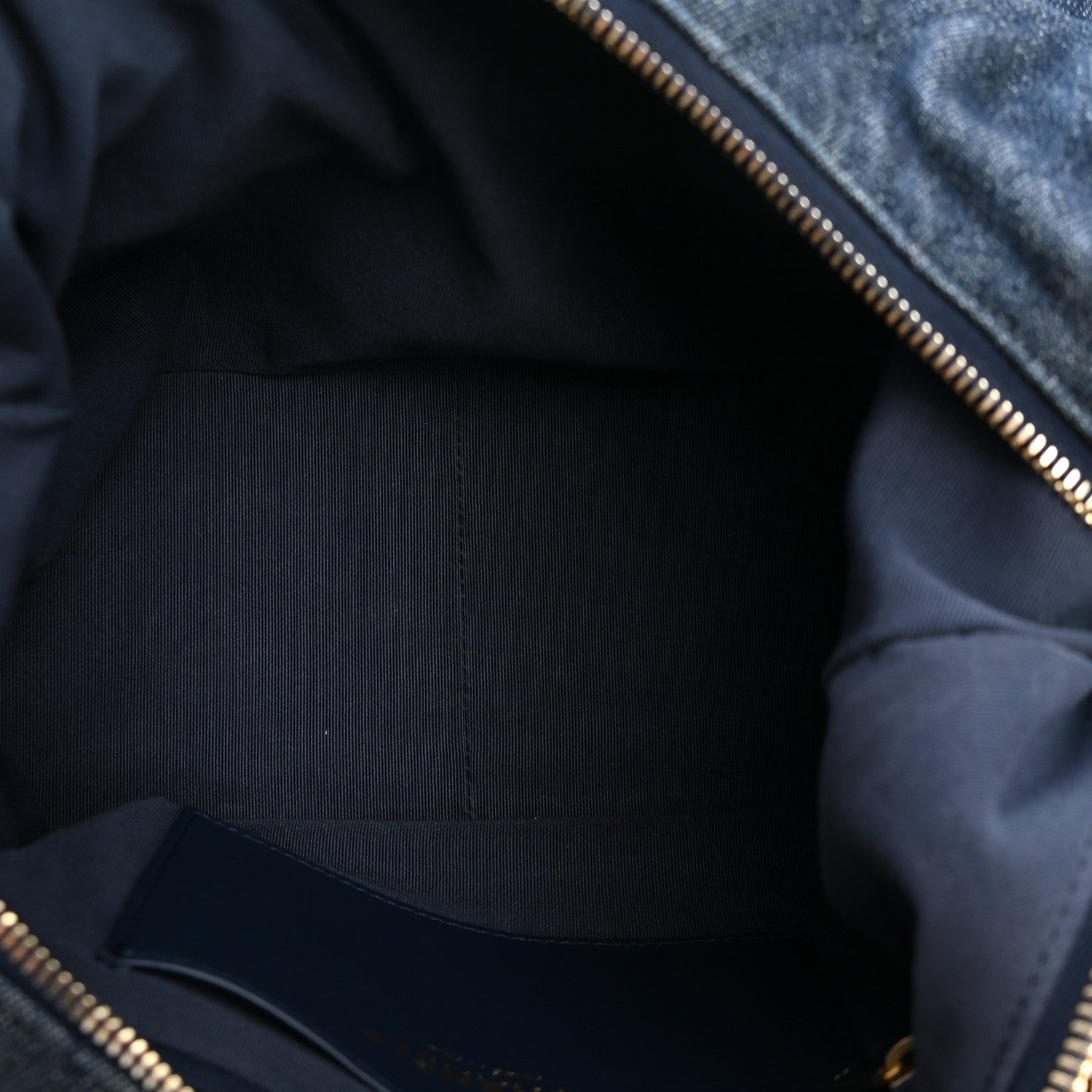 Washed Denim Quilted Maxi Trendy Pockets Hobo Dark Blue — view 4