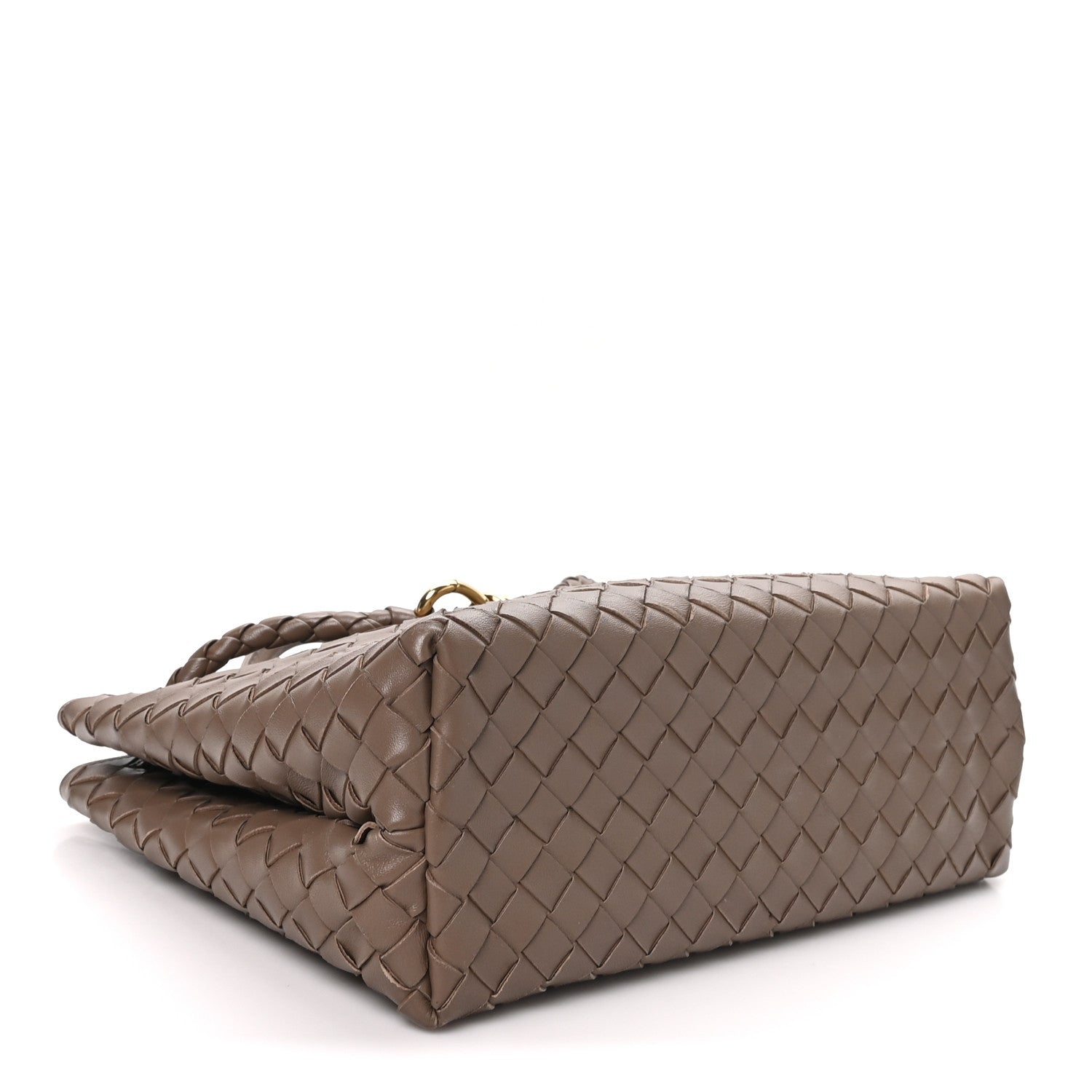 Nappa Intrecciato Medium Andiamo Shoulder Bag Taupe Grey — view 4