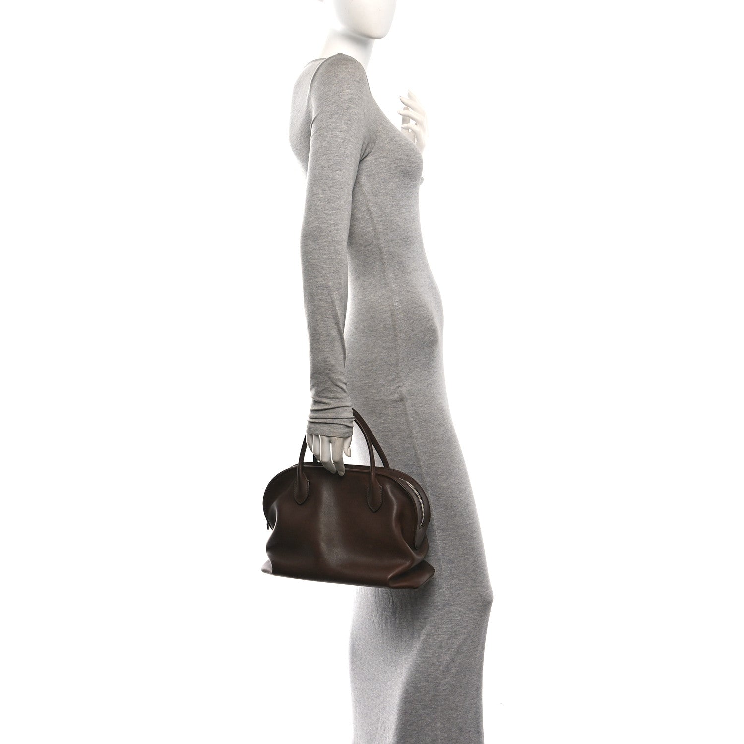 Polished Saddle Calfskin Agnes 12 Deep Brown — view 2