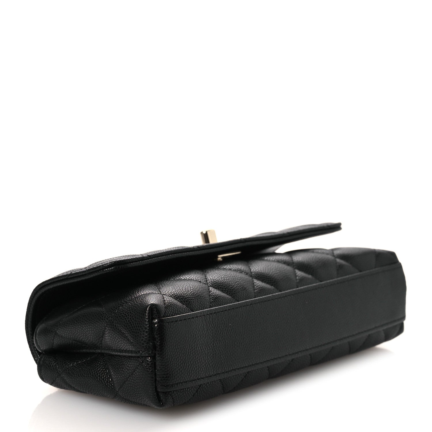 Caviar Quilted Maxi East West Coco Handle Flap Black — view 4