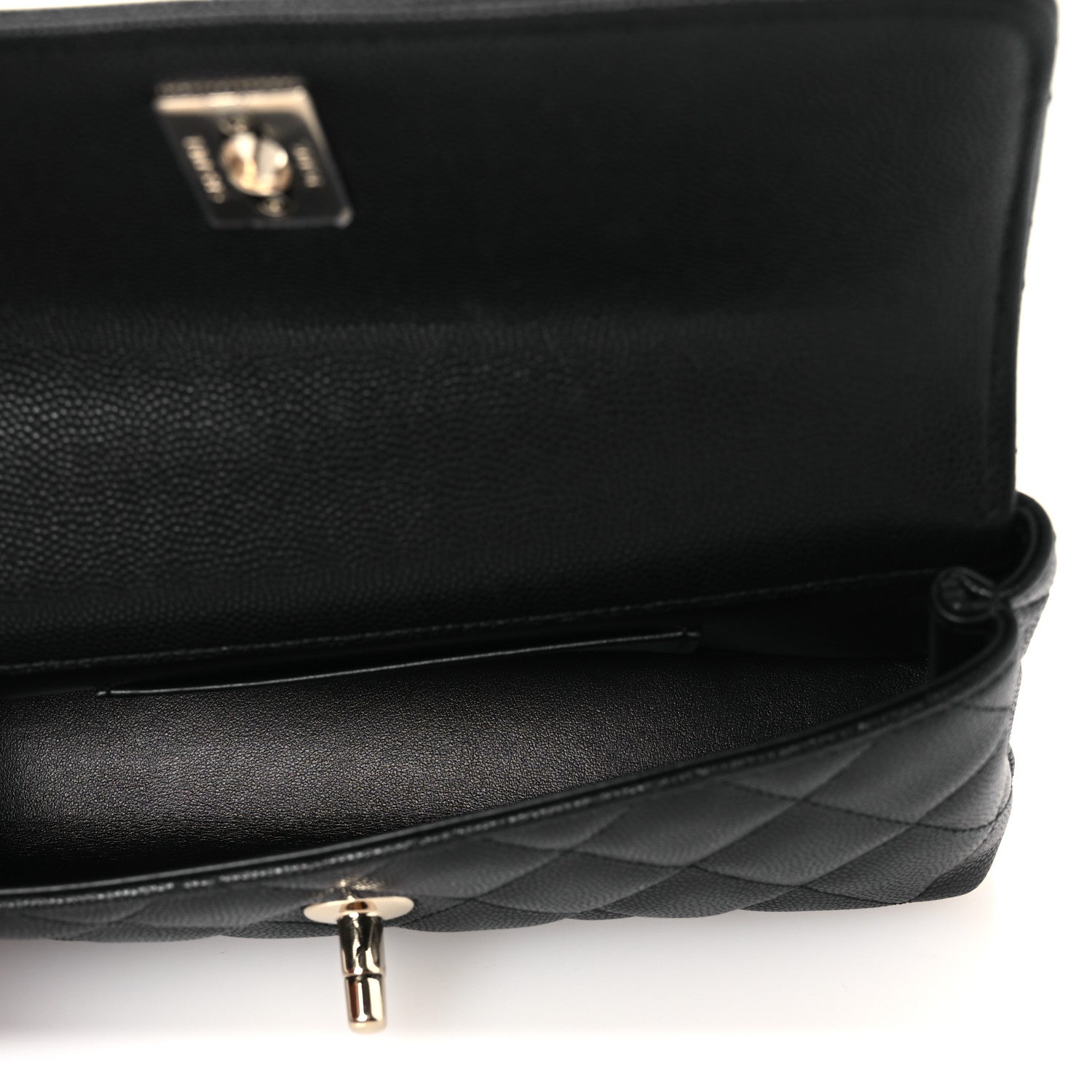 Caviar Quilted Maxi East West Coco Handle Flap Black — view 5